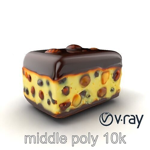 Luxury Chocolate Almond Ice Cream Bar model pack Low-poly 3D model