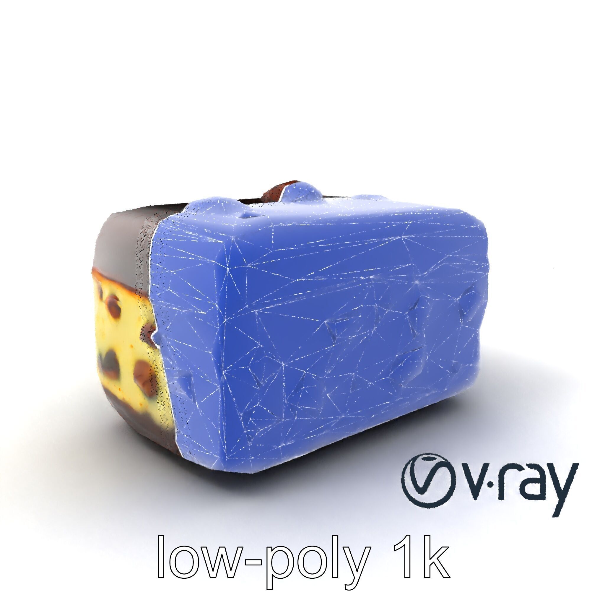 Luxury Chocolate Almond Ice Cream Bar model pack Low-poly 3D model_6