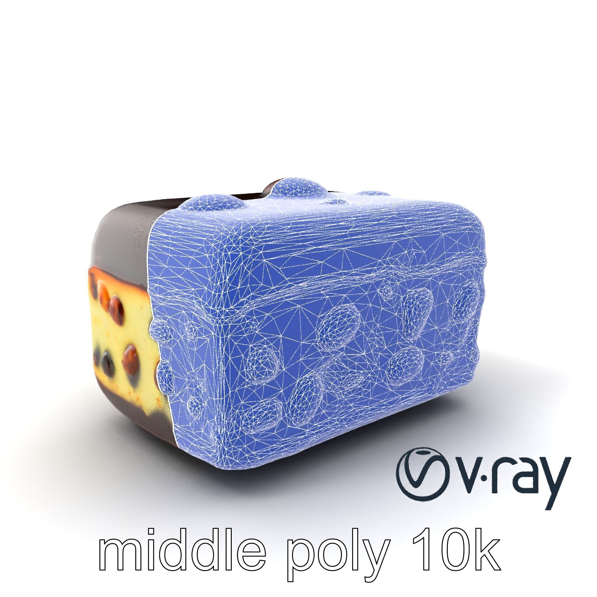 Luxury Chocolate Almond Ice Cream Bar model pack Low-poly 3D model_5