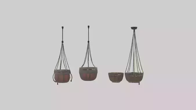 Hanging Baskets Low-poly 3D model