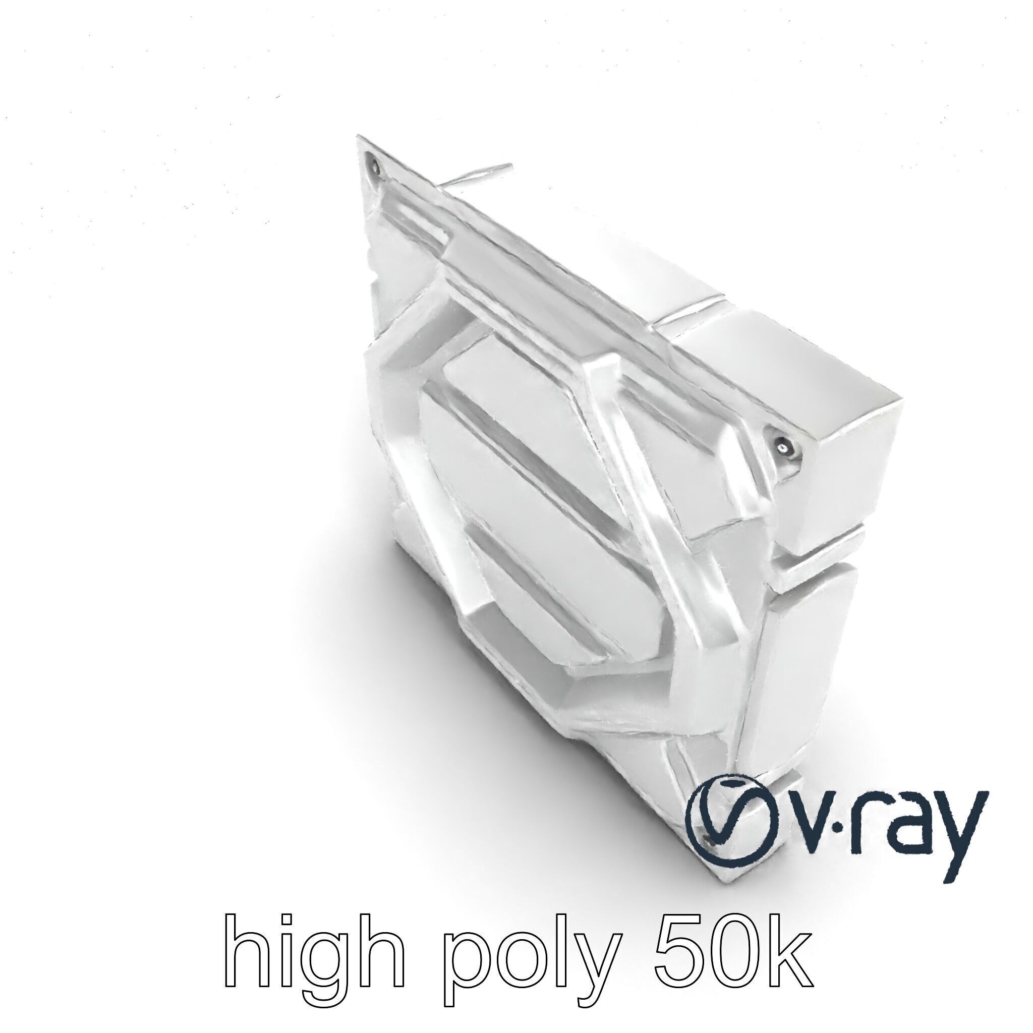 Futuristic Modular Wall Panel Design model pack Low-poly 3D model_24