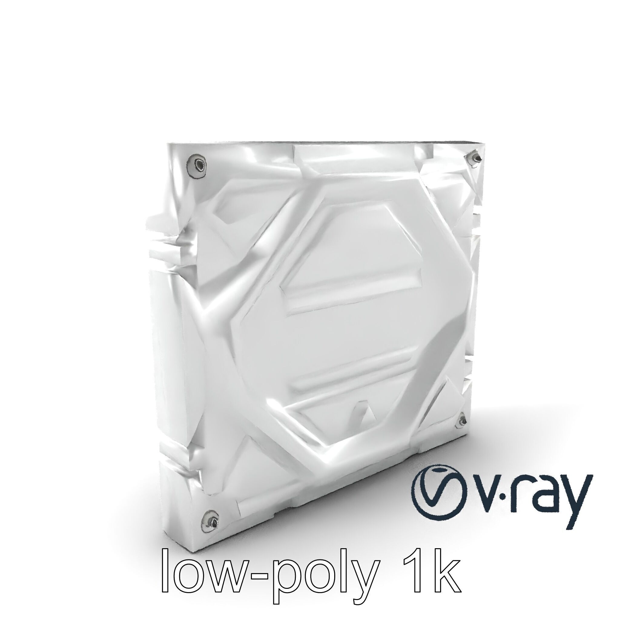 Futuristic Modular Wall Panel Design model pack Low-poly 3D model_4