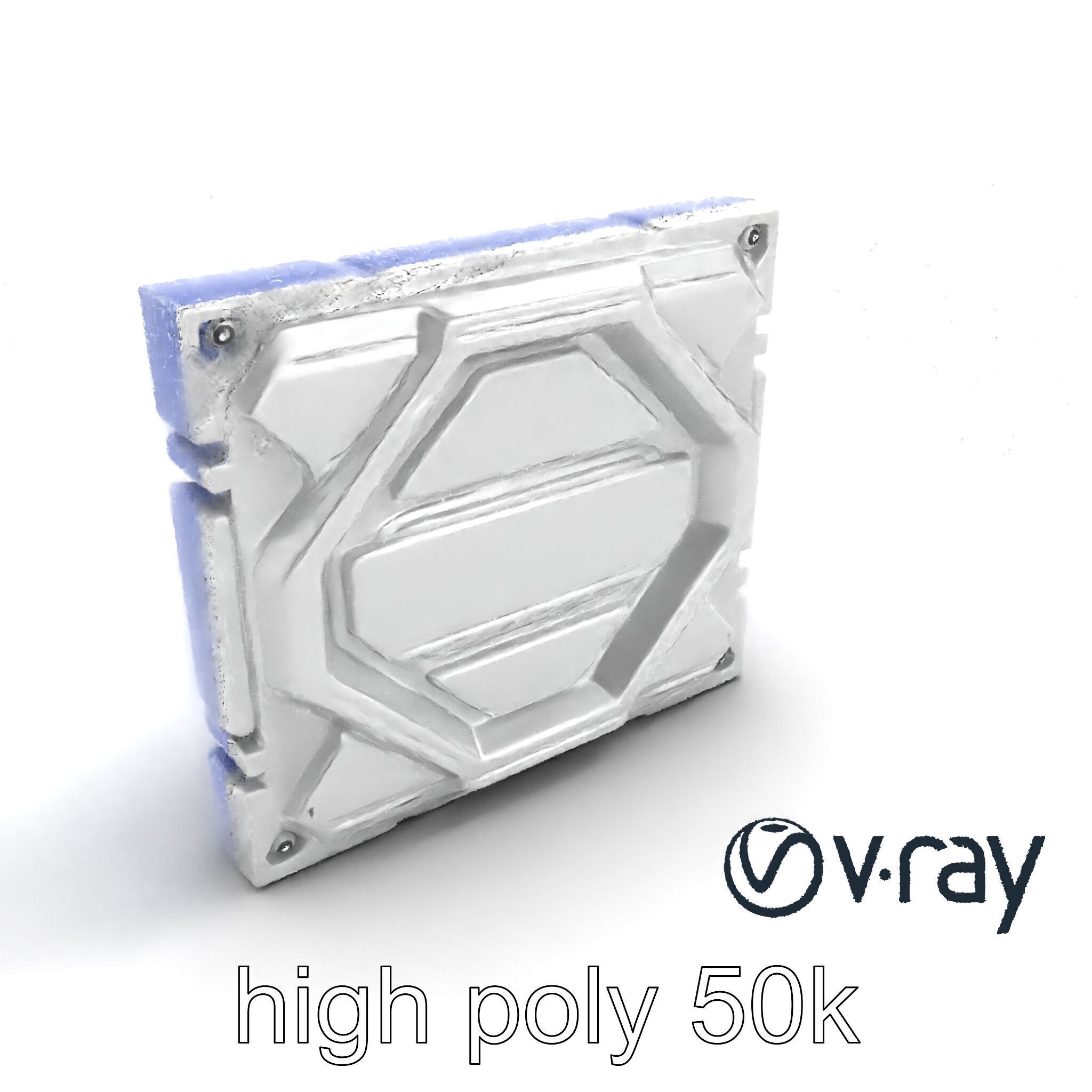 Futuristic Modular Wall Panel Design model pack Low-poly 3D model_16