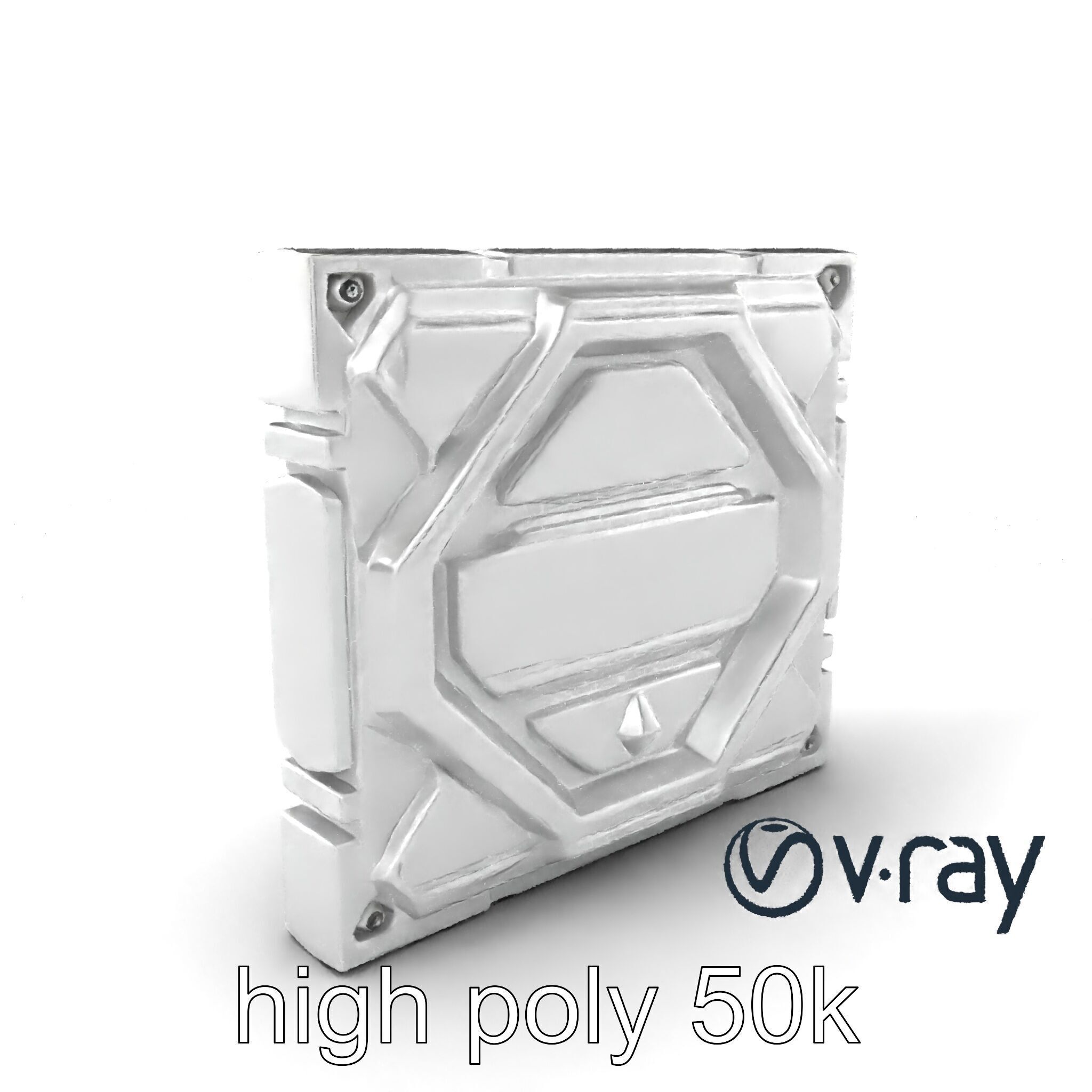 Futuristic Modular Wall Panel Design model pack Low-poly 3D model_2