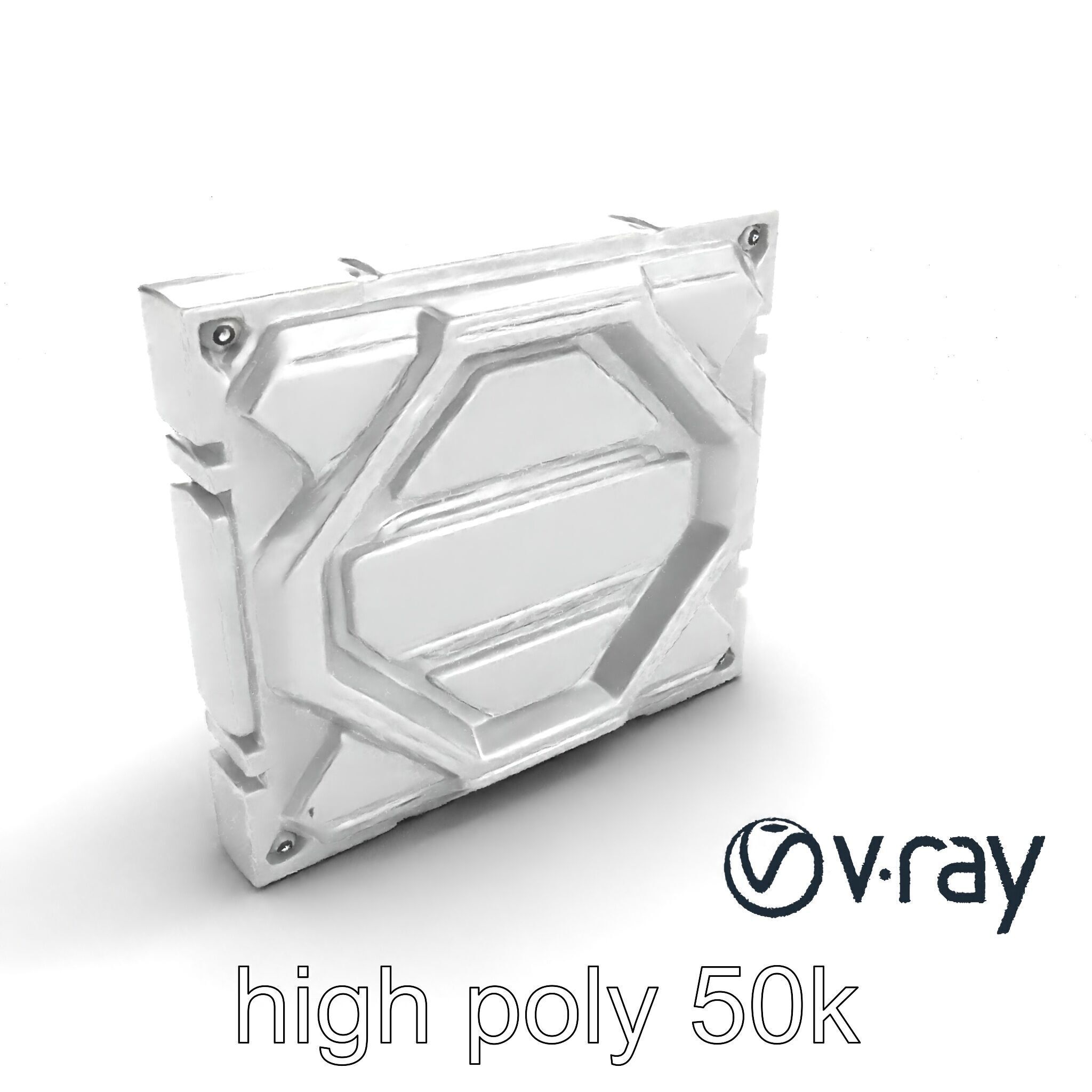 Futuristic Modular Wall Panel Design model pack Low-poly 3D model_9