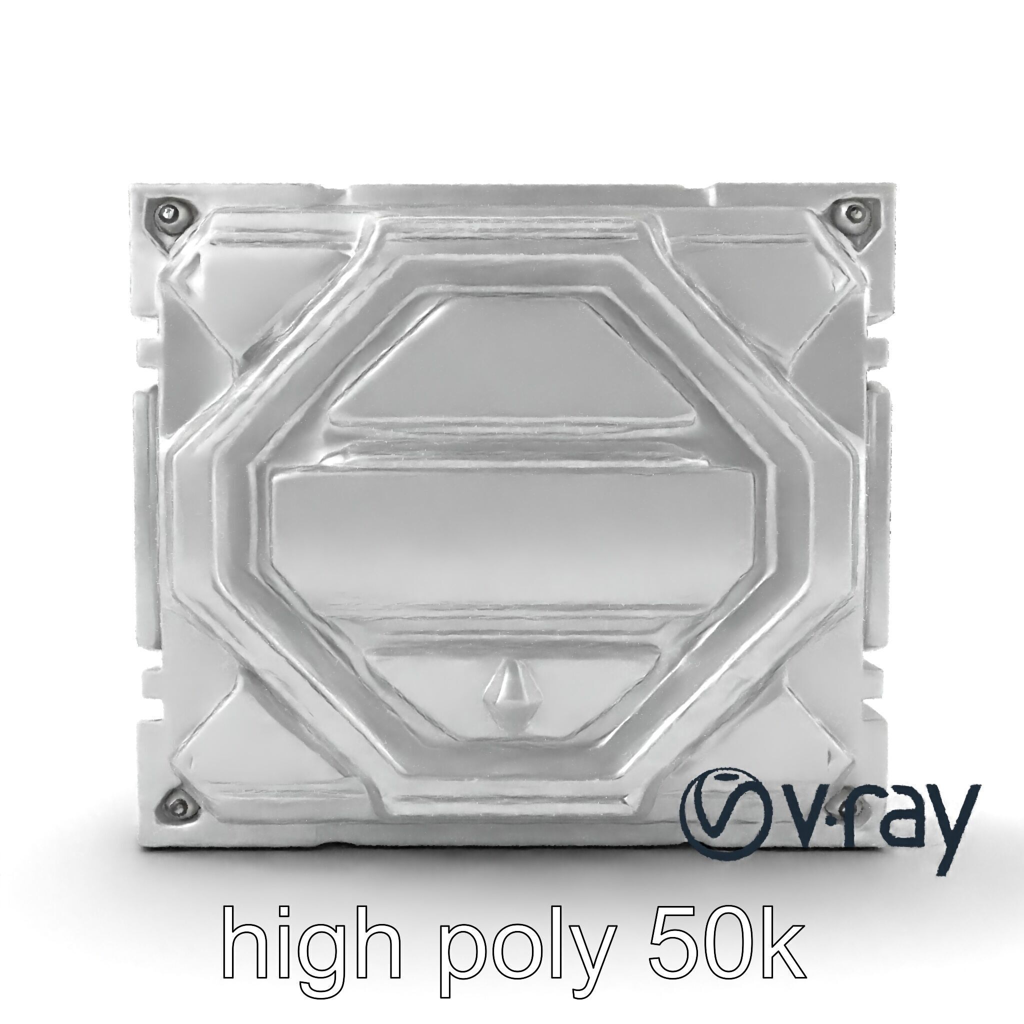 Futuristic Modular Wall Panel Design model pack Low-poly 3D model_29