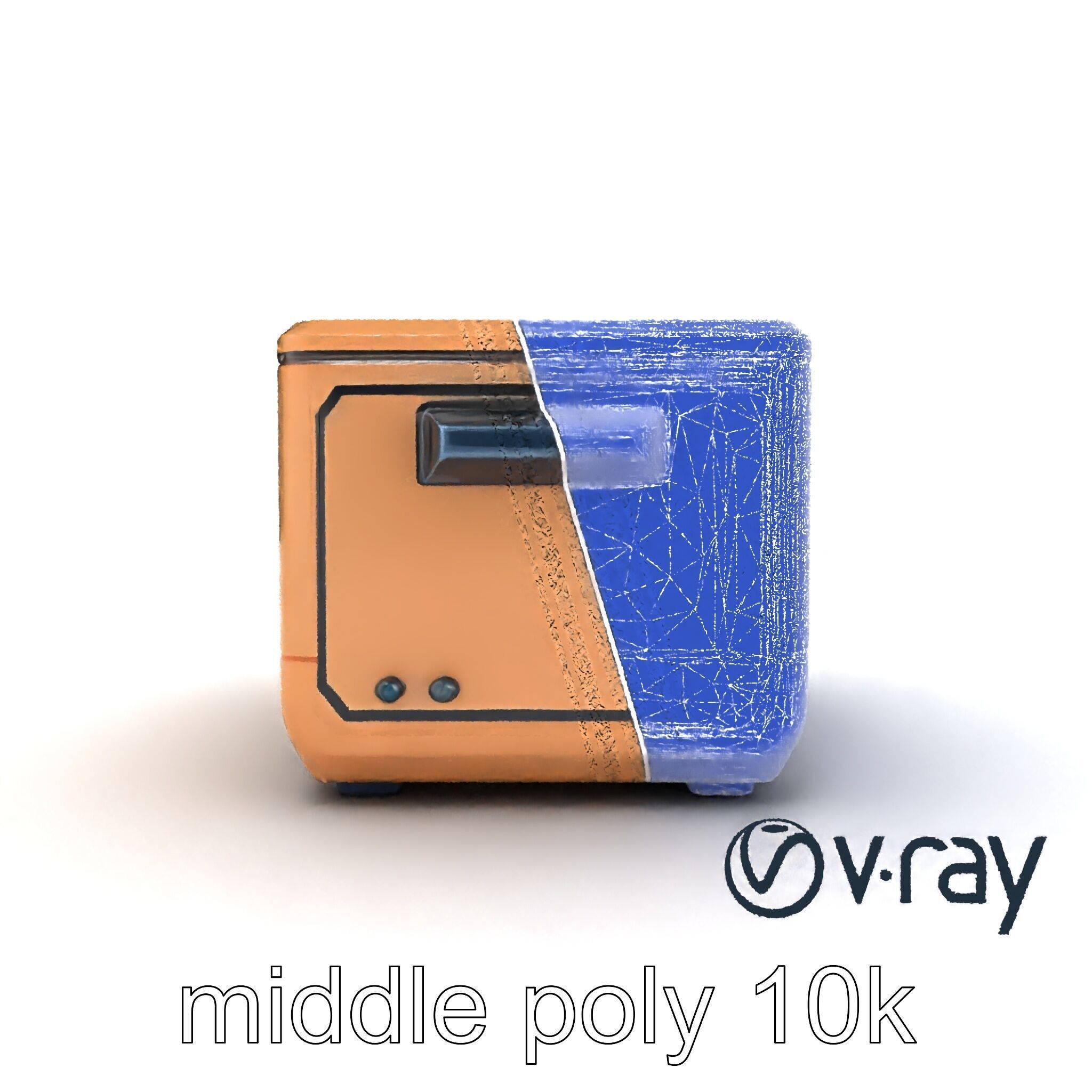 Futuristic Storage Box with Sleek Design Model Pack Low-poly 3D model_27