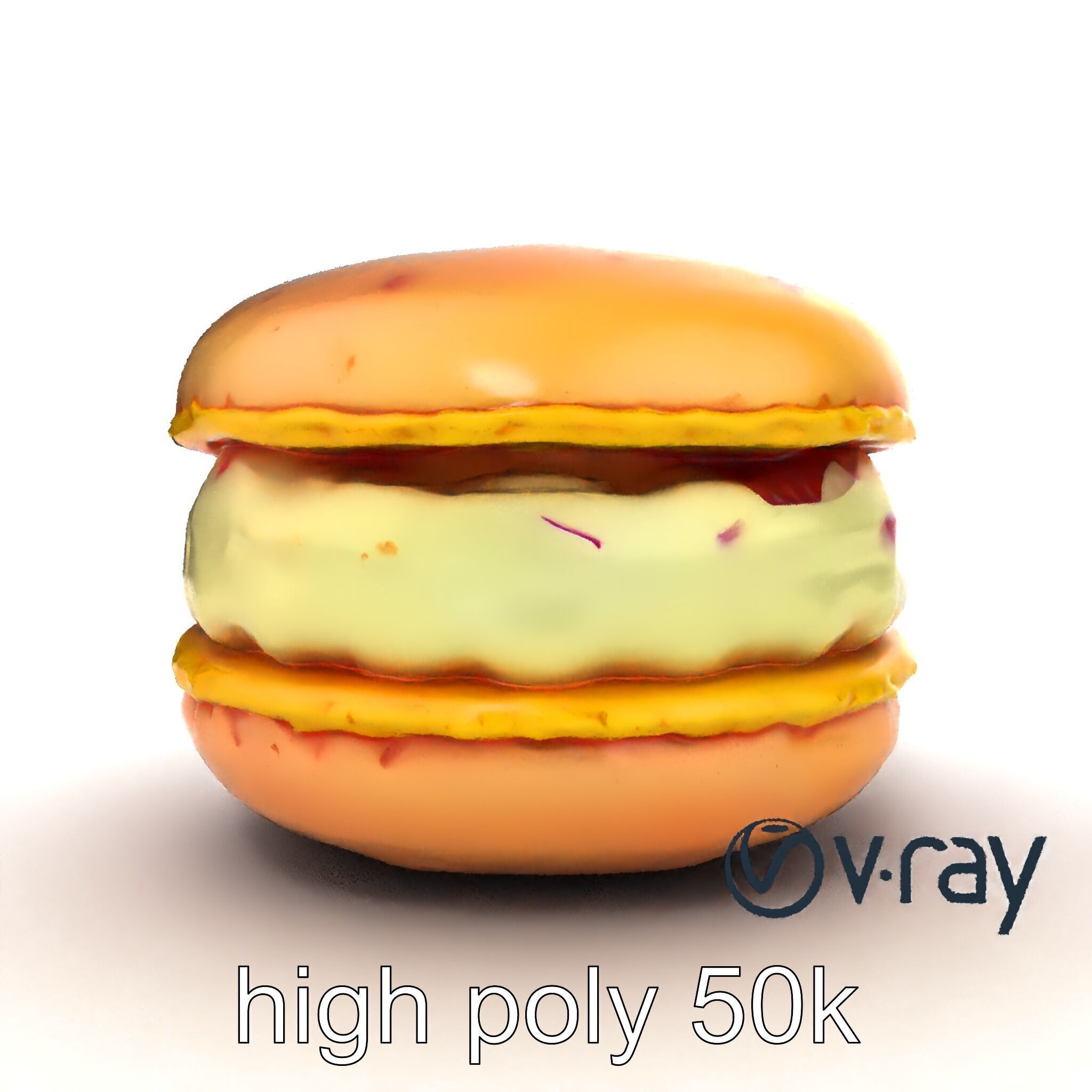 Macaron Ice Cream Sandwich Dessert model pack Low-poly 3D model_31