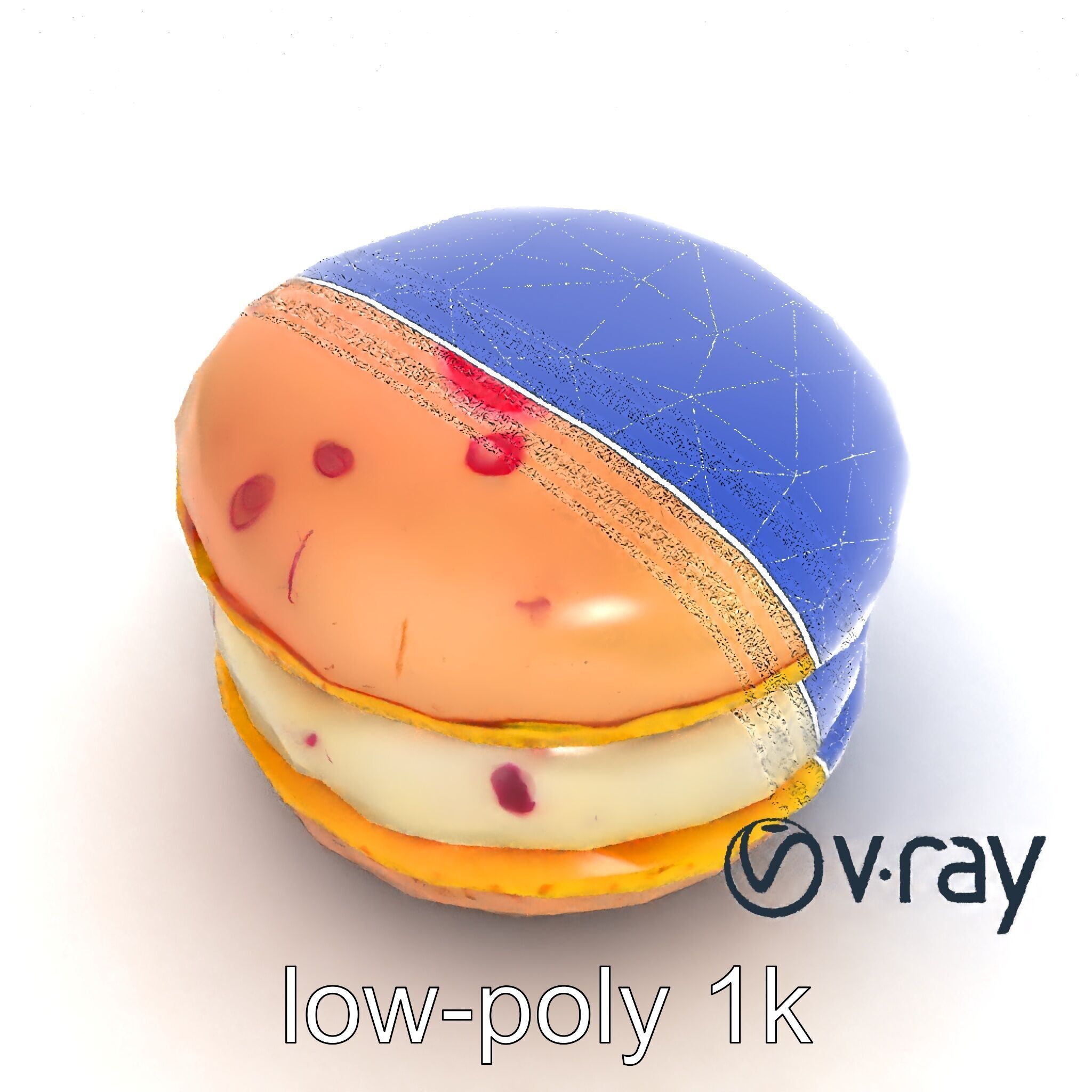 Macaron Ice Cream Sandwich Dessert model pack Low-poly 3D model_24