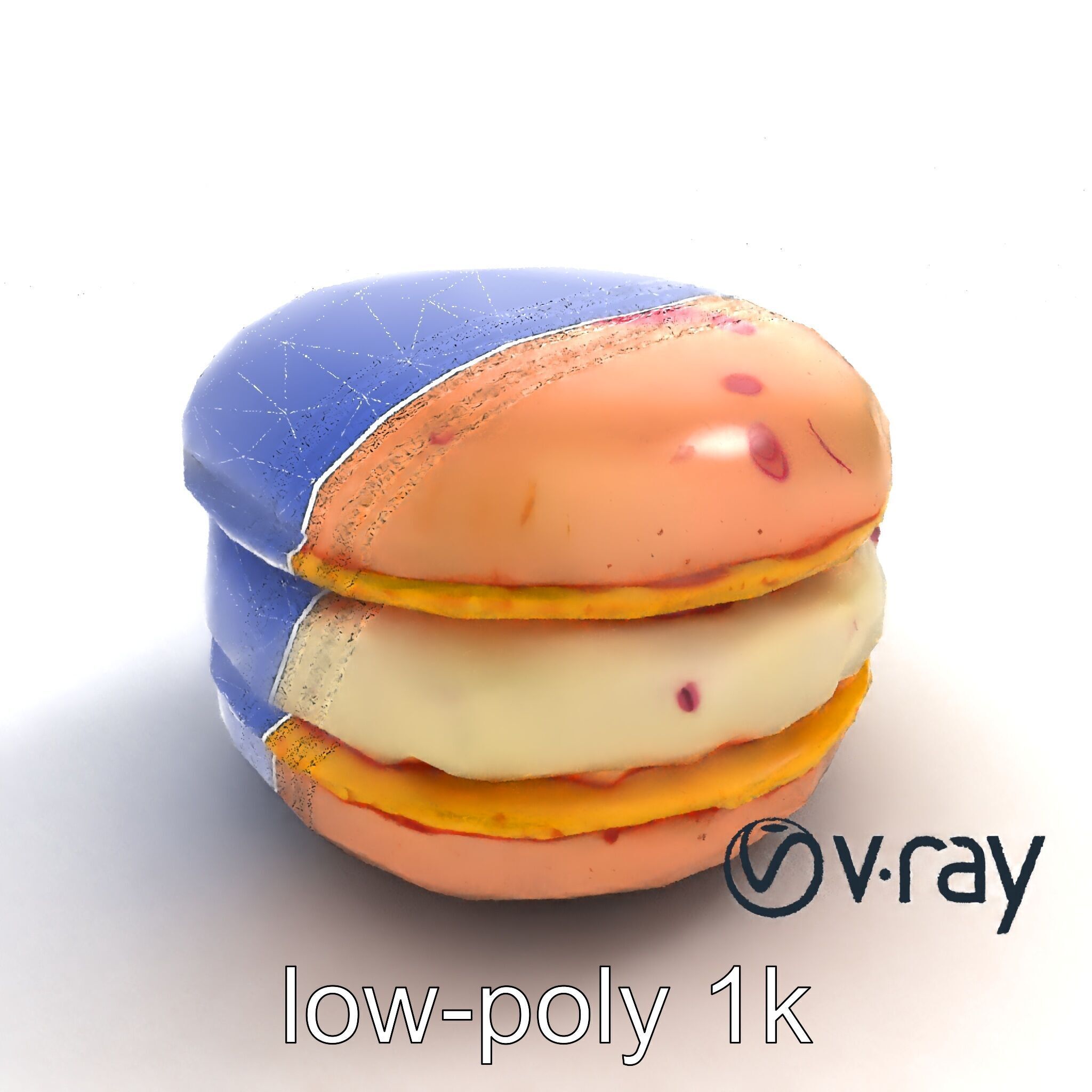 Macaron Ice Cream Sandwich Dessert model pack Low-poly 3D model_11