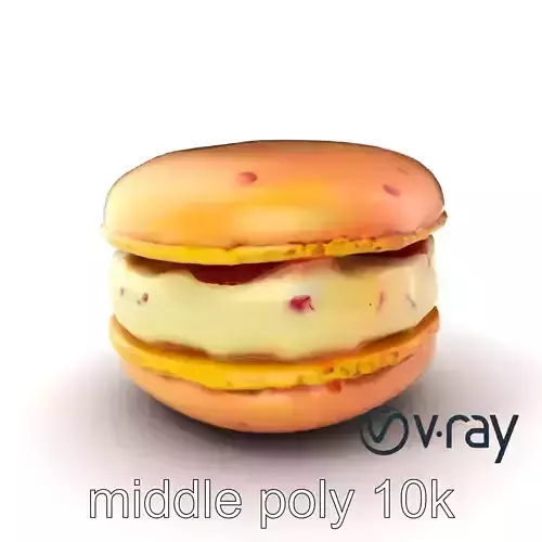 Macaron Ice Cream Sandwich Dessert model pack Low-poly 3D model
