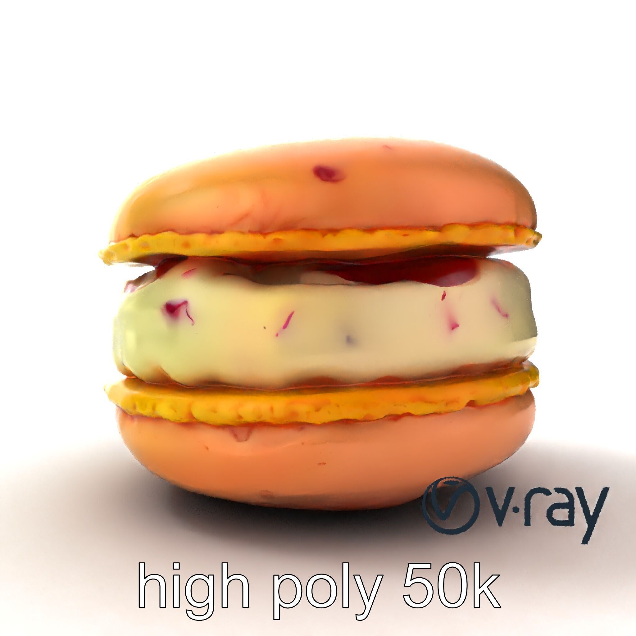 Macaron Ice Cream Sandwich Dessert model pack Low-poly 3D model_18