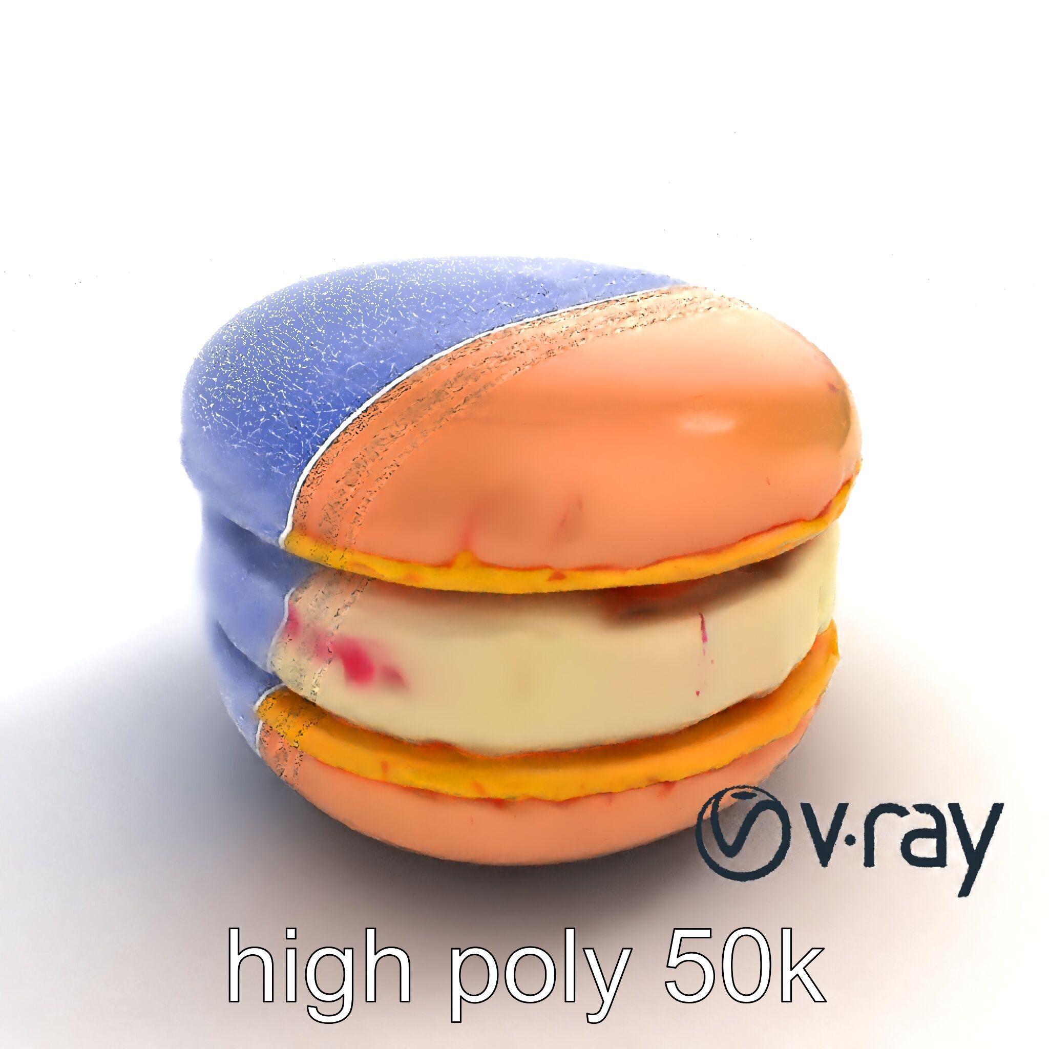 Macaron Ice Cream Sandwich Dessert model pack Low-poly 3D model_27