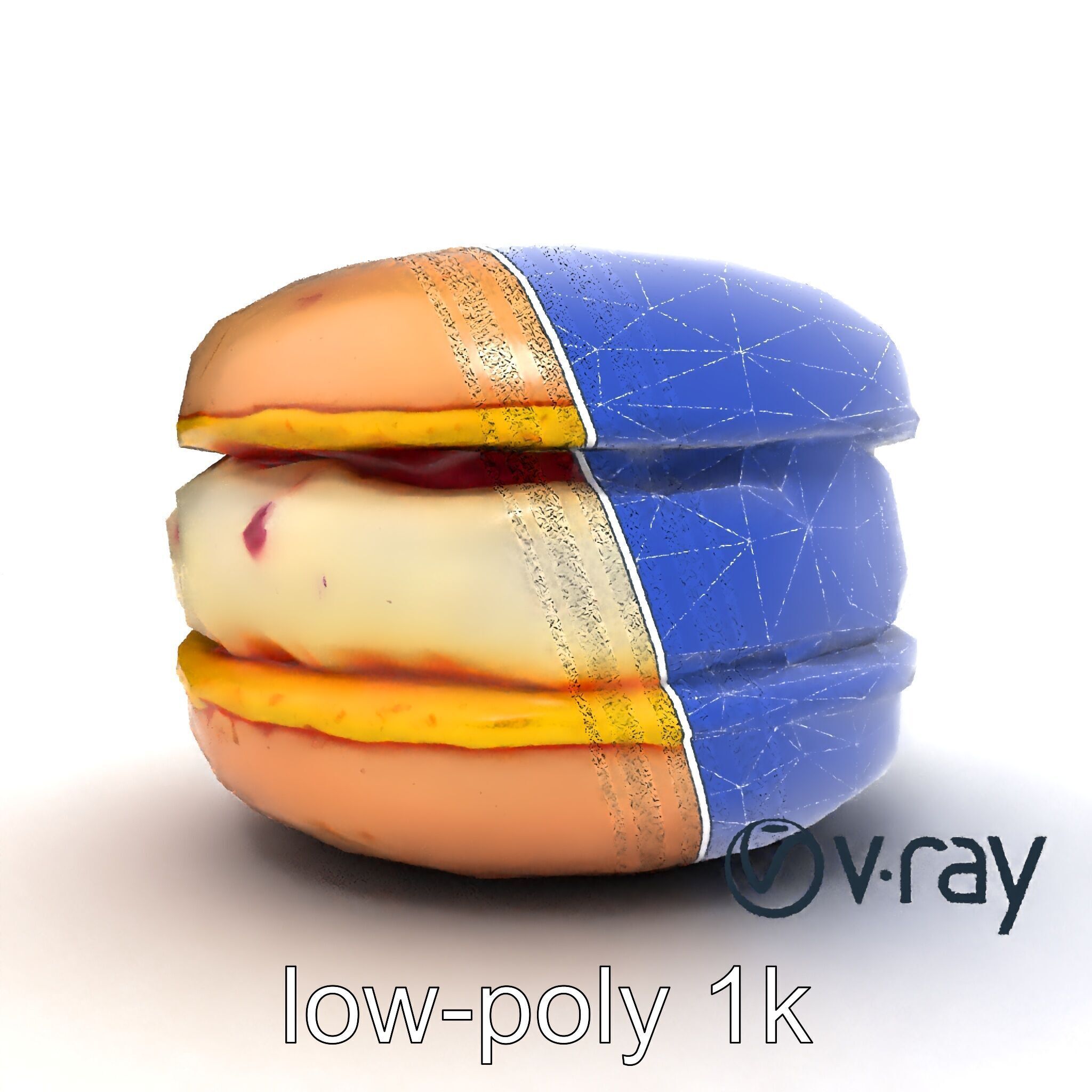 Macaron Ice Cream Sandwich Dessert model pack Low-poly 3D model_19