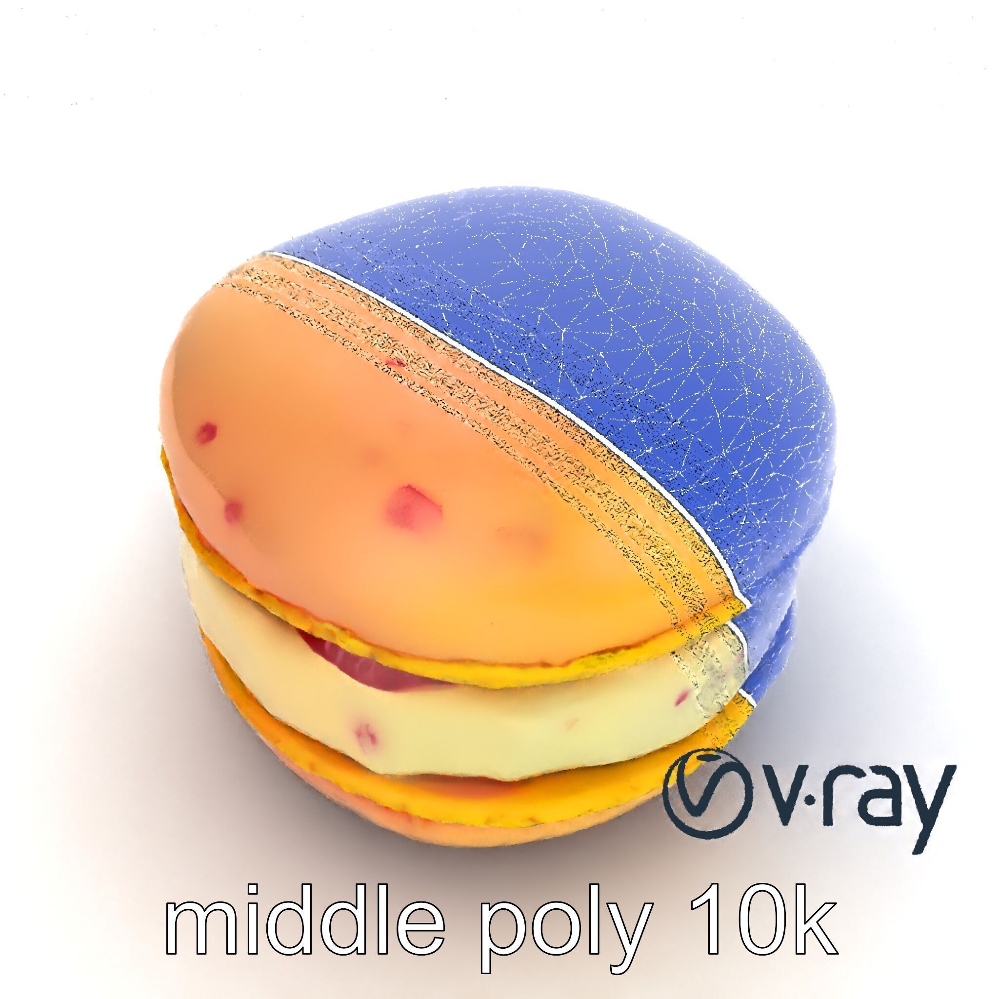 Macaron Ice Cream Sandwich Dessert model pack Low-poly 3D model_29