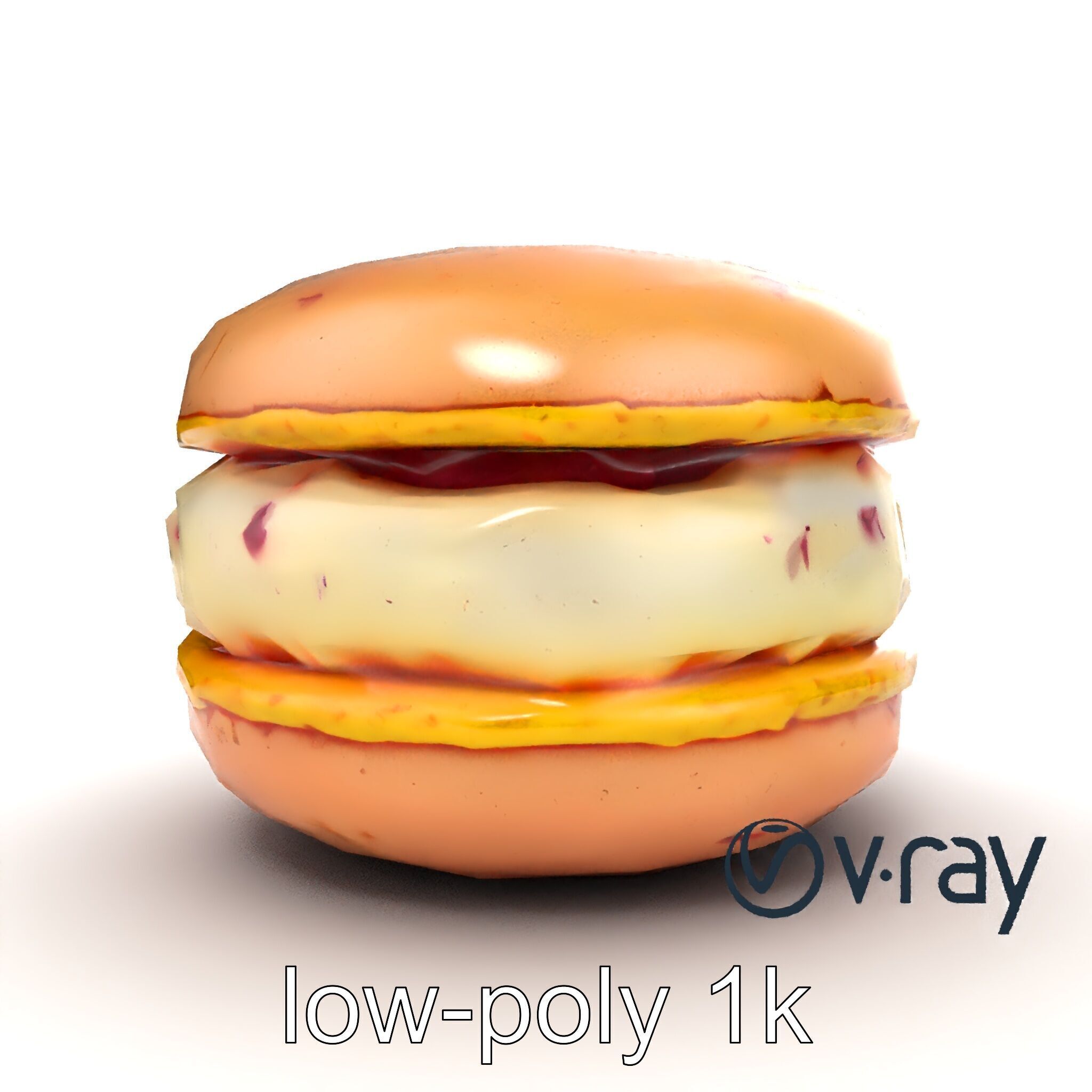 Macaron Ice Cream Sandwich Dessert model pack Low-poly 3D model_15