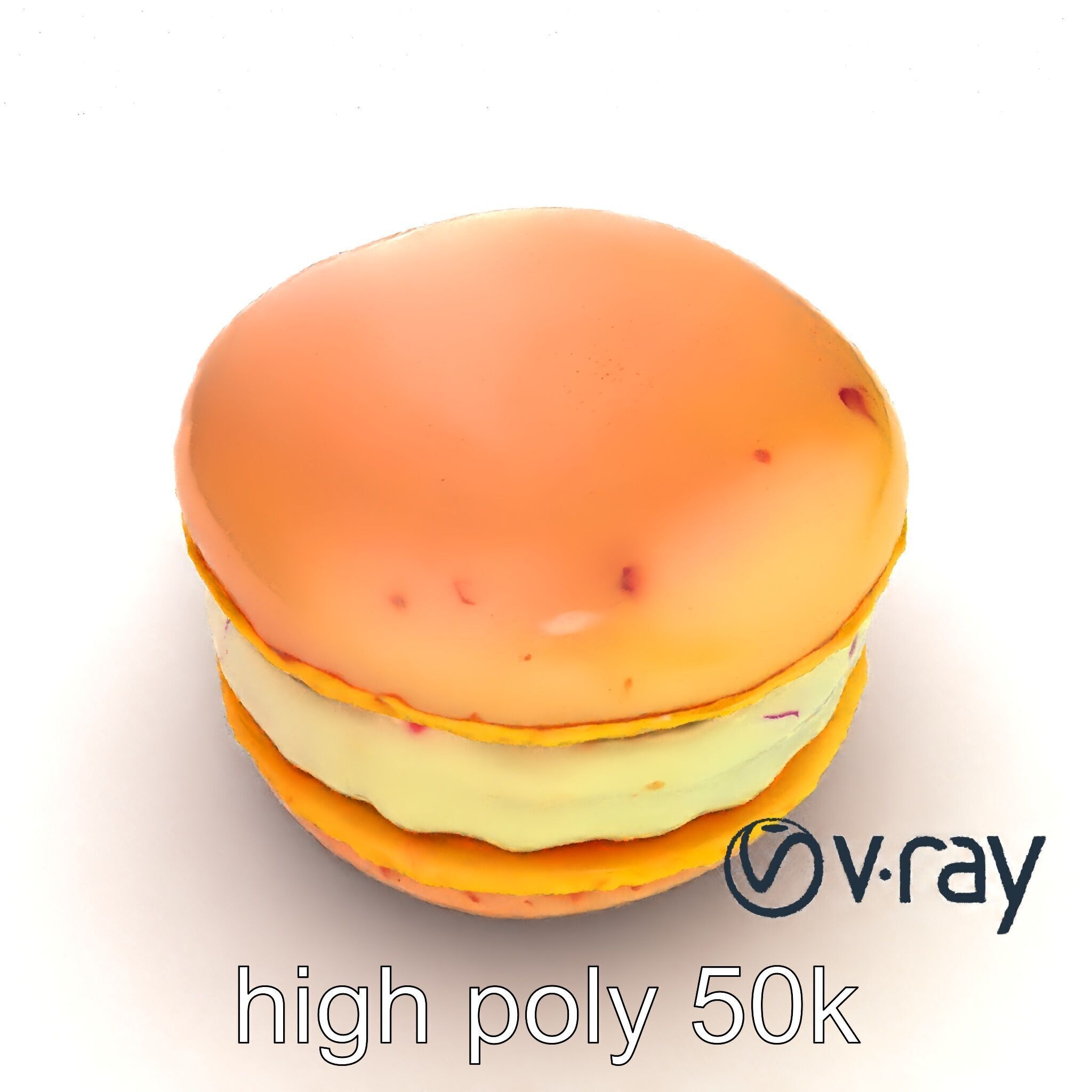 Macaron Ice Cream Sandwich Dessert model pack Low-poly 3D model_13
