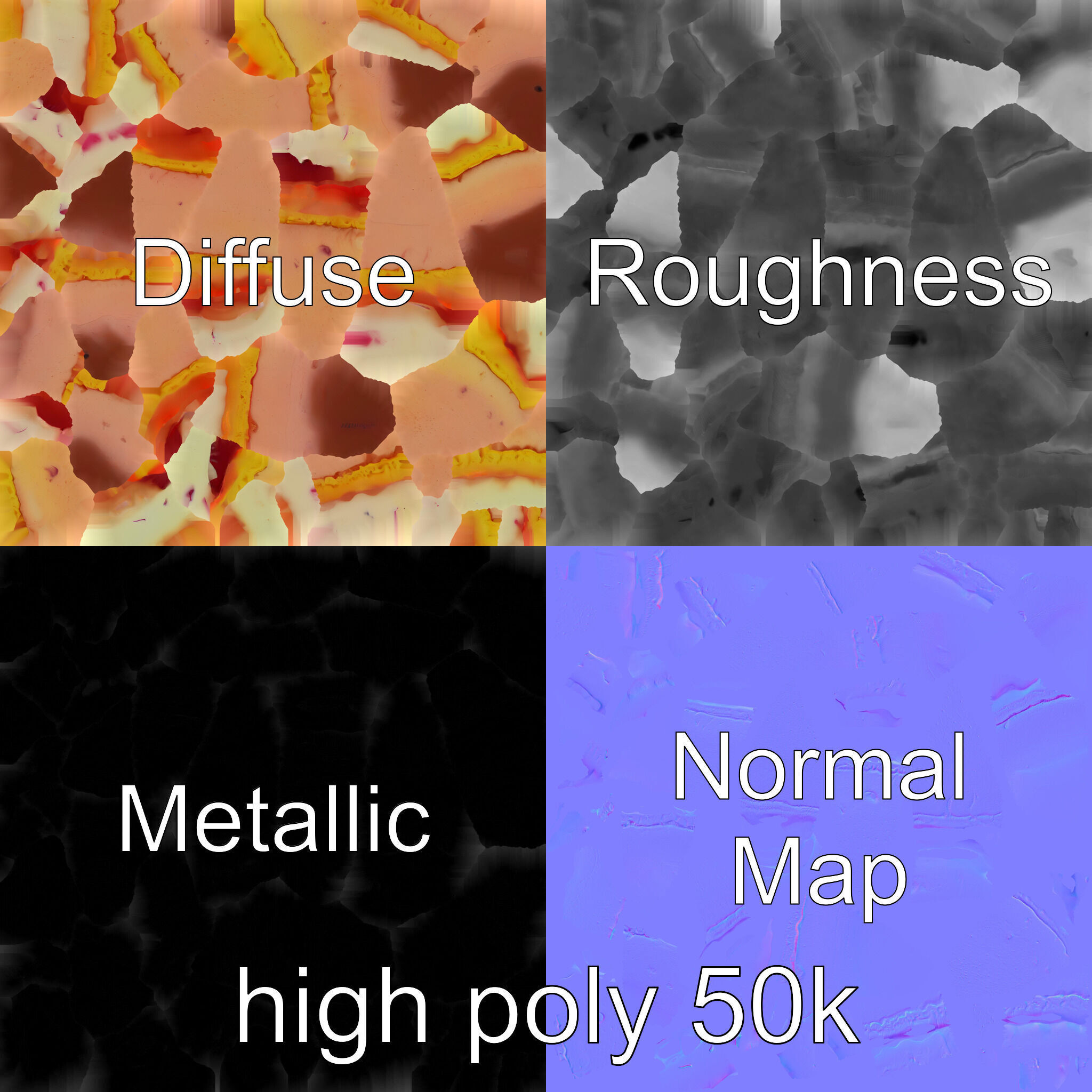 Macaron Ice Cream Sandwich Dessert model pack Low-poly 3D model_3