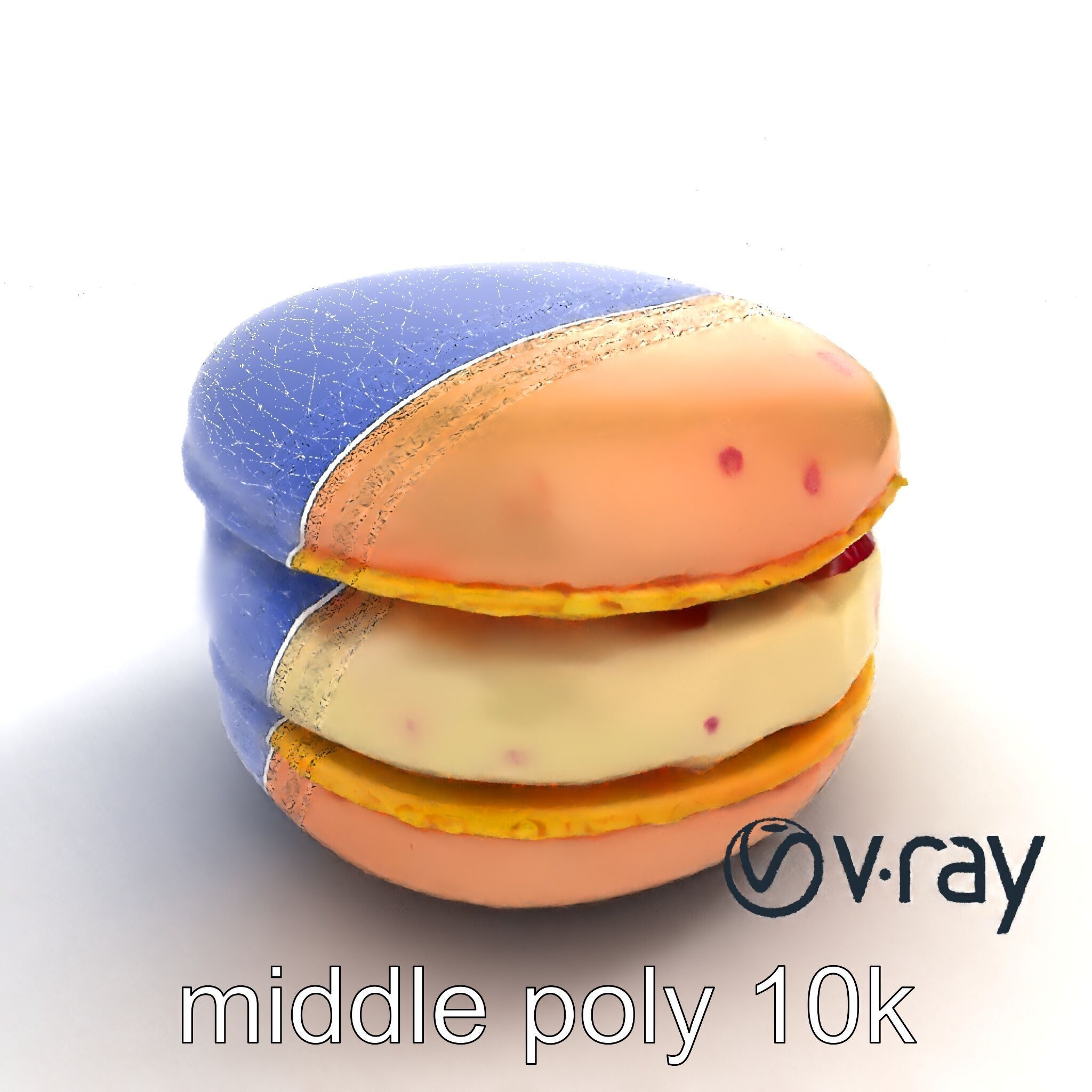Macaron Ice Cream Sandwich Dessert model pack Low-poly 3D model_30
