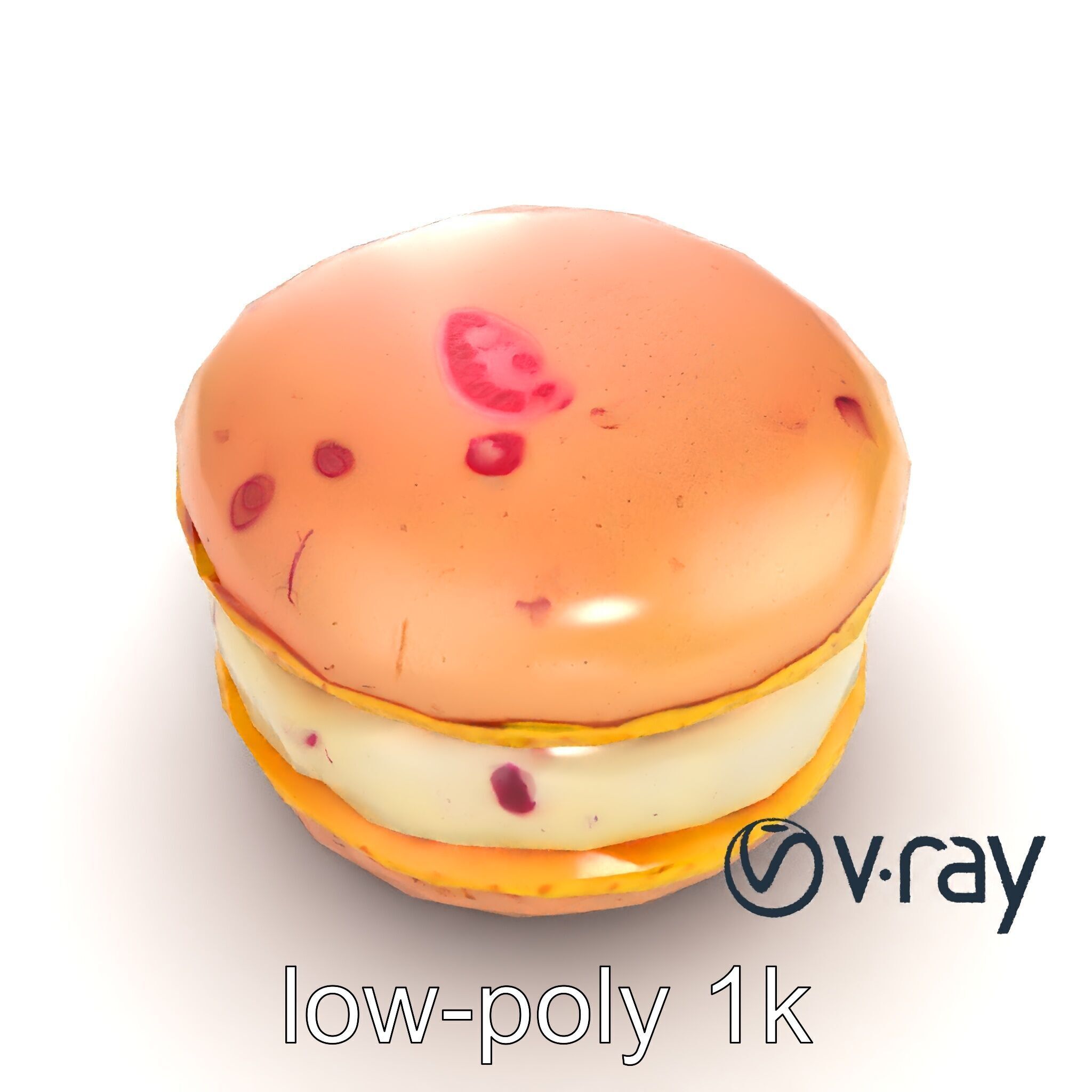 Macaron Ice Cream Sandwich Dessert model pack Low-poly 3D model_12