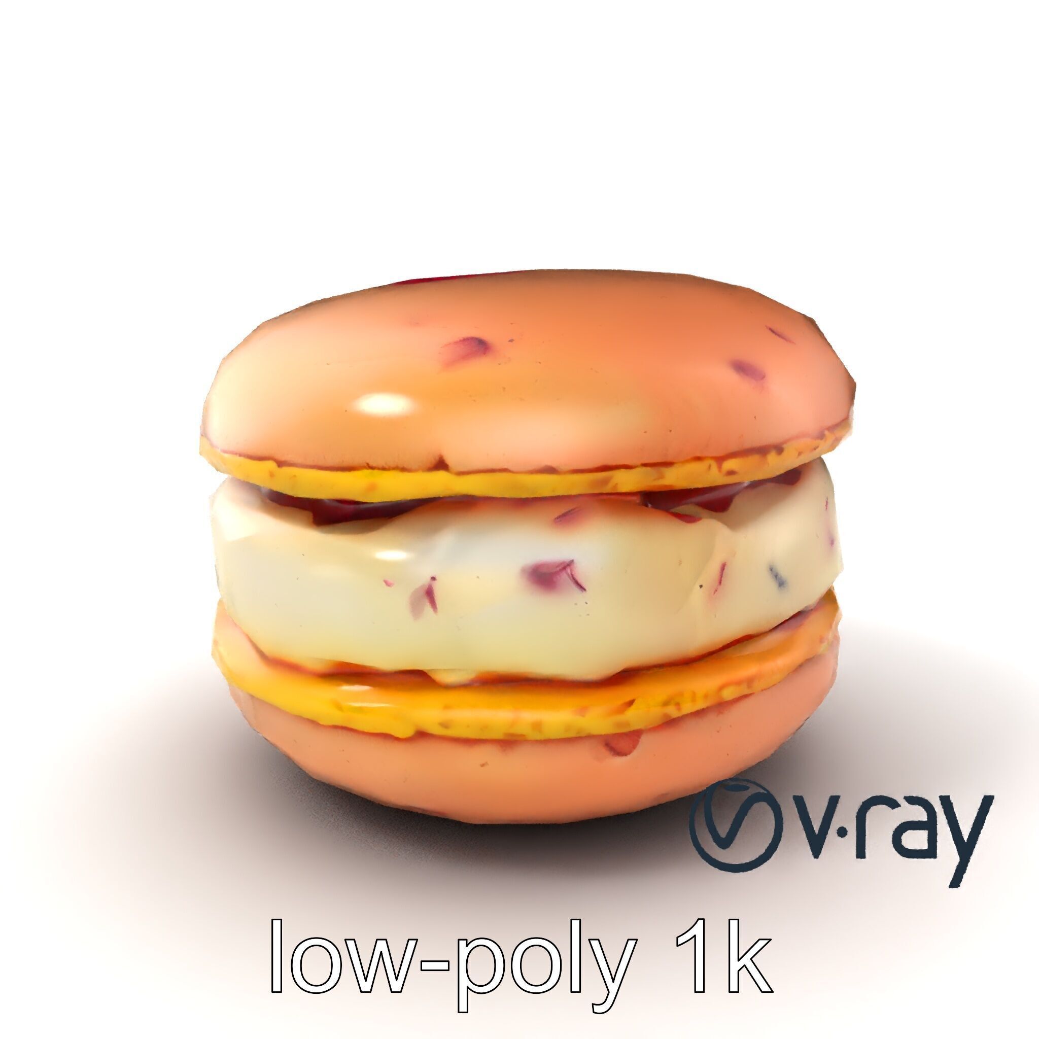 Macaron Ice Cream Sandwich Dessert model pack Low-poly 3D model_5