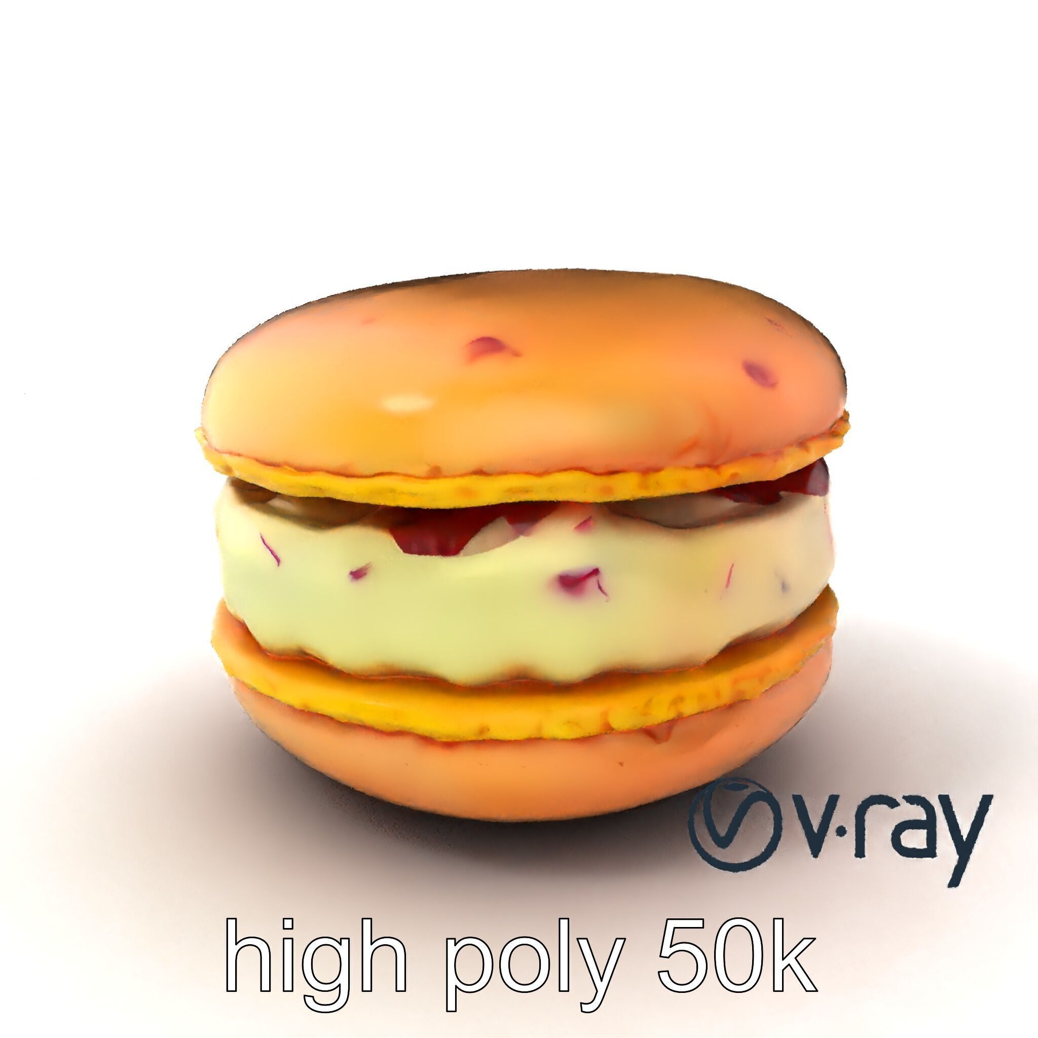 Macaron Ice Cream Sandwich Dessert model pack Low-poly 3D model_2