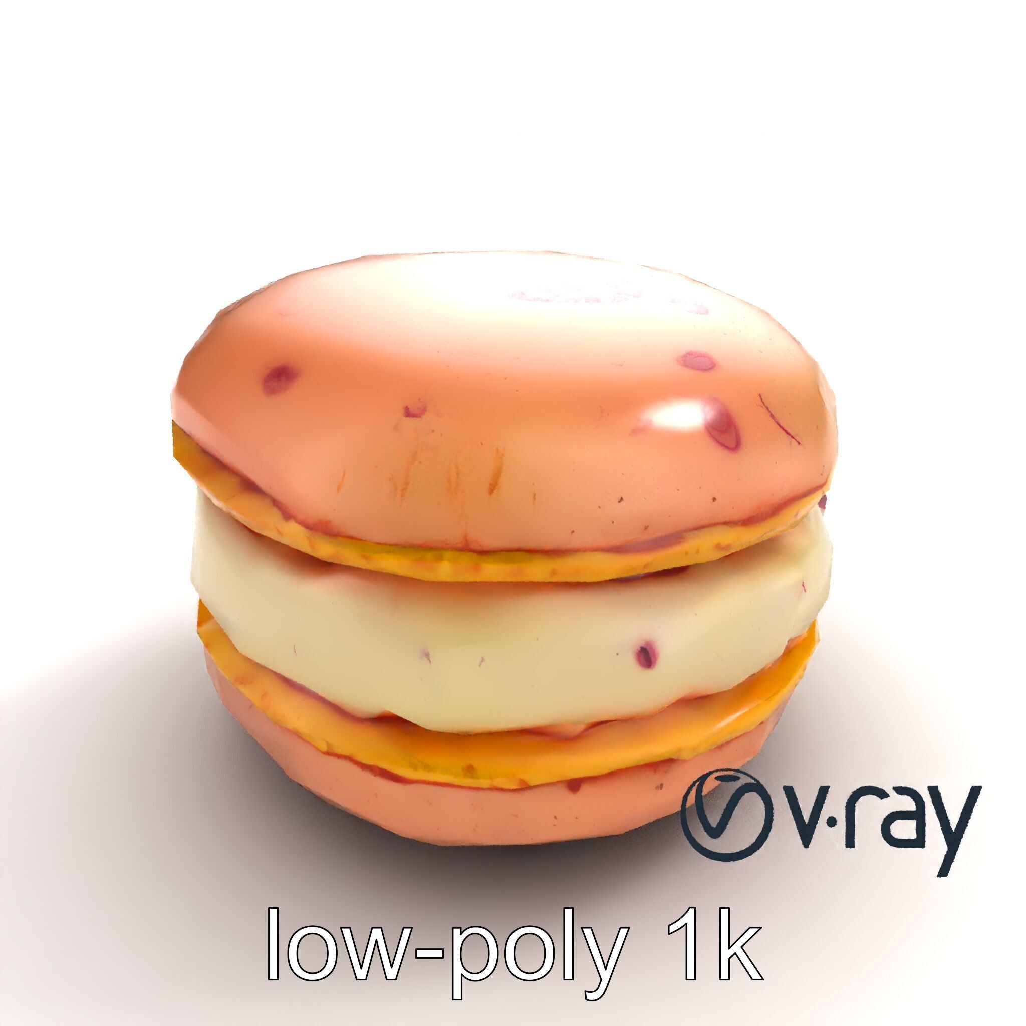 Macaron Ice Cream Sandwich Dessert model pack Low-poly 3D model_9