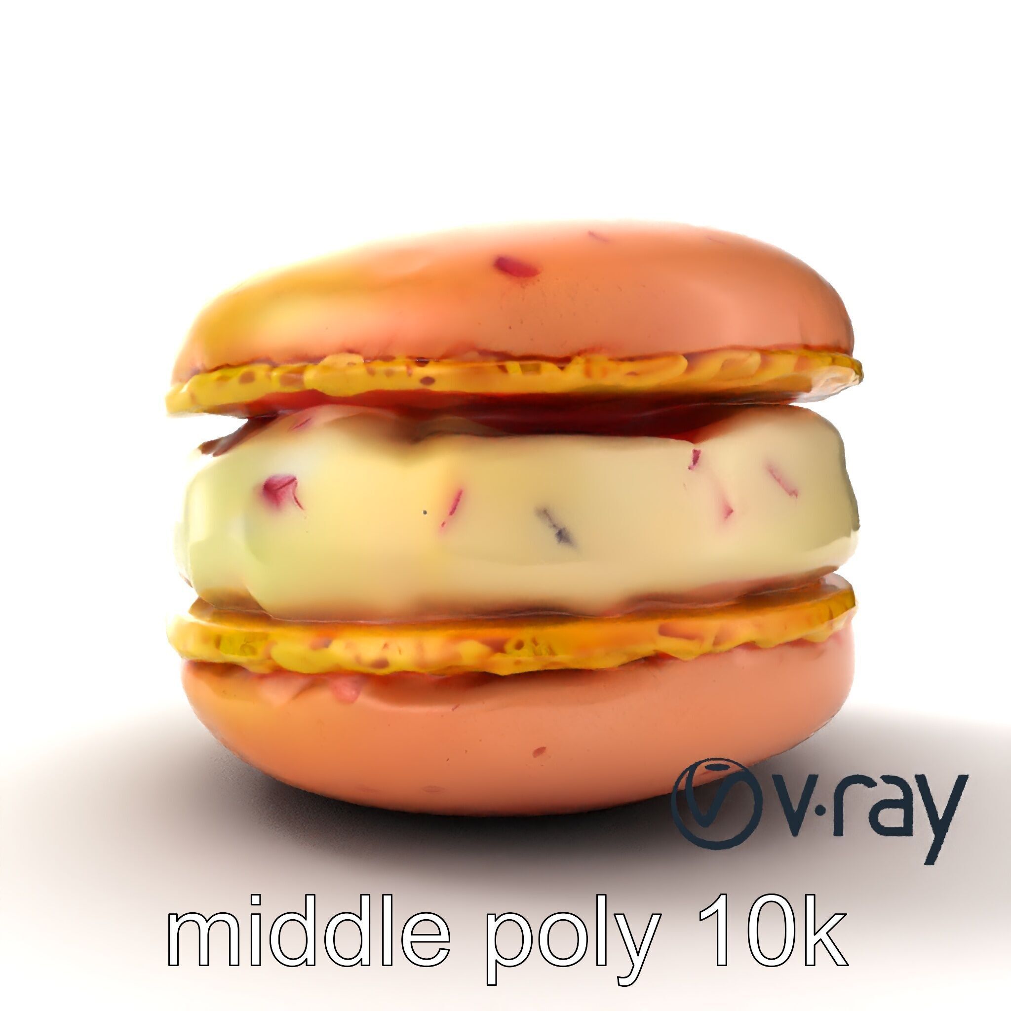 Macaron Ice Cream Sandwich Dessert model pack Low-poly 3D model_14
