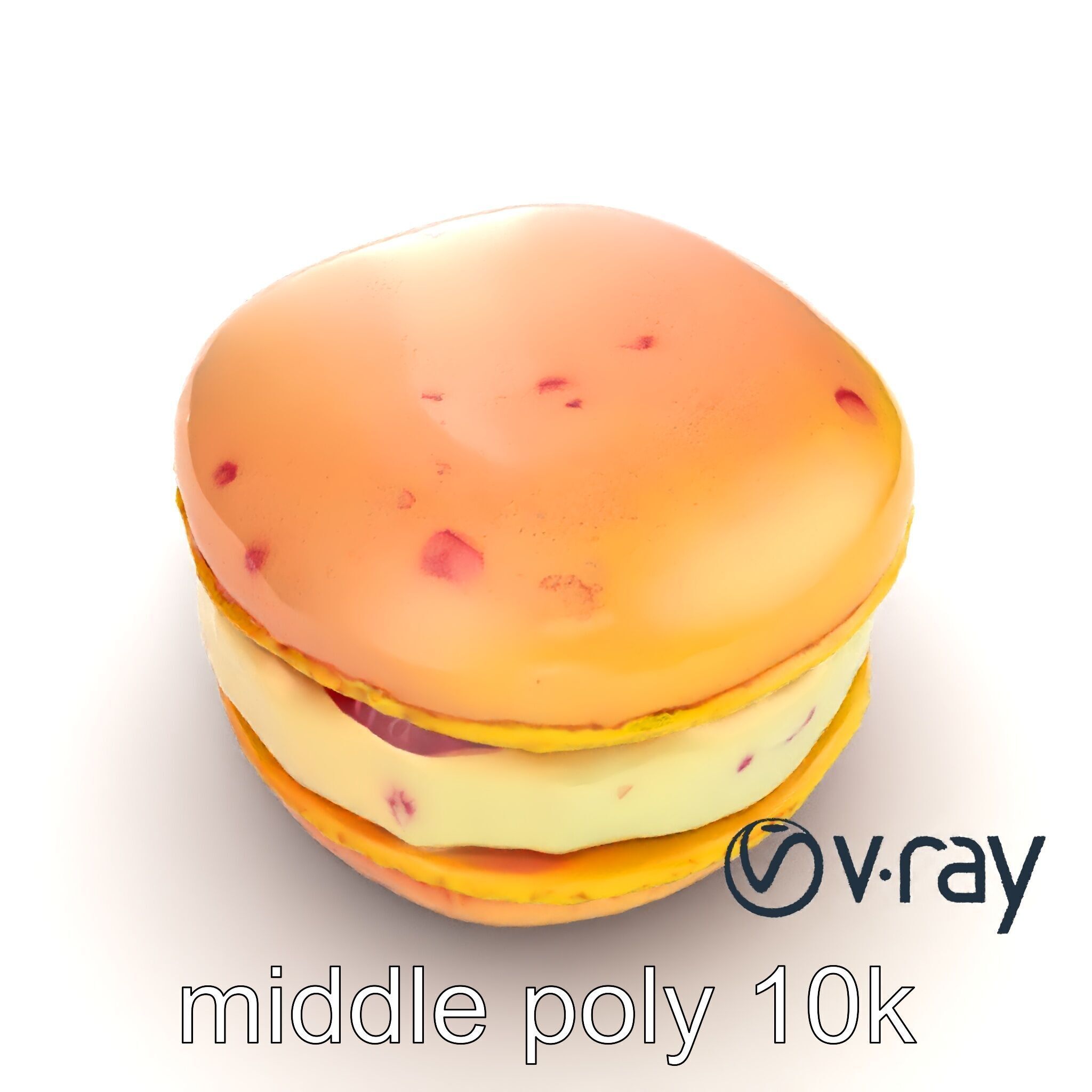 Macaron Ice Cream Sandwich Dessert model pack Low-poly 3D model_25