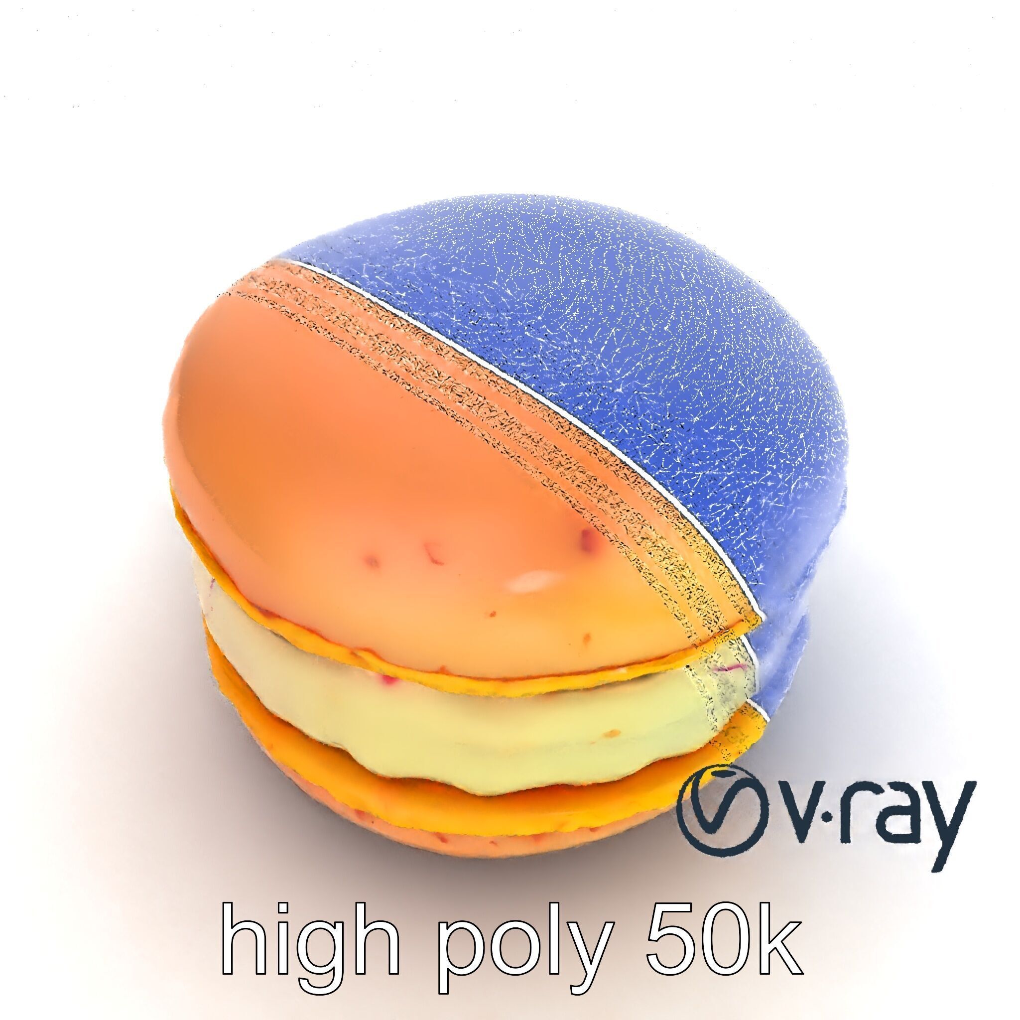 Macaron Ice Cream Sandwich Dessert model pack Low-poly 3D model_28