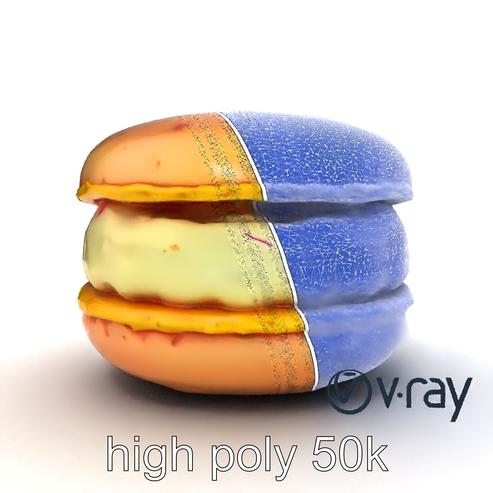Macaron Ice Cream Sandwich Dessert model pack Low-poly 3D model_26
