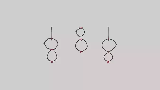 Hanging Wreaths Low-poly 3D model