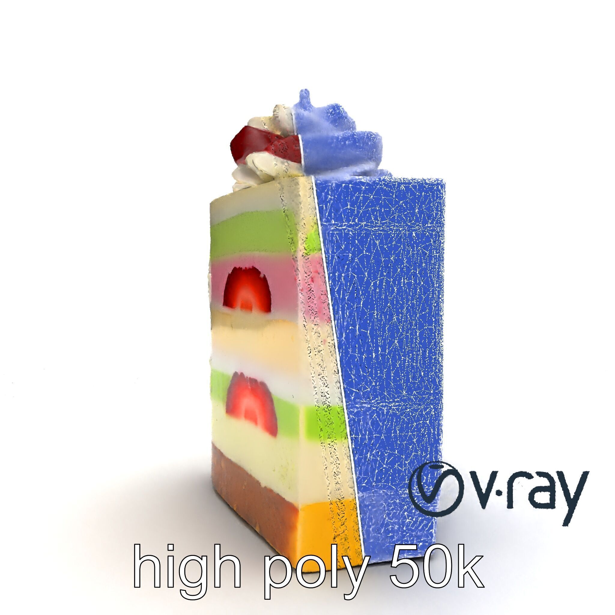 Layered Ice Cream Cake Slice Realistic Model Pack Low-poly 3D model_23