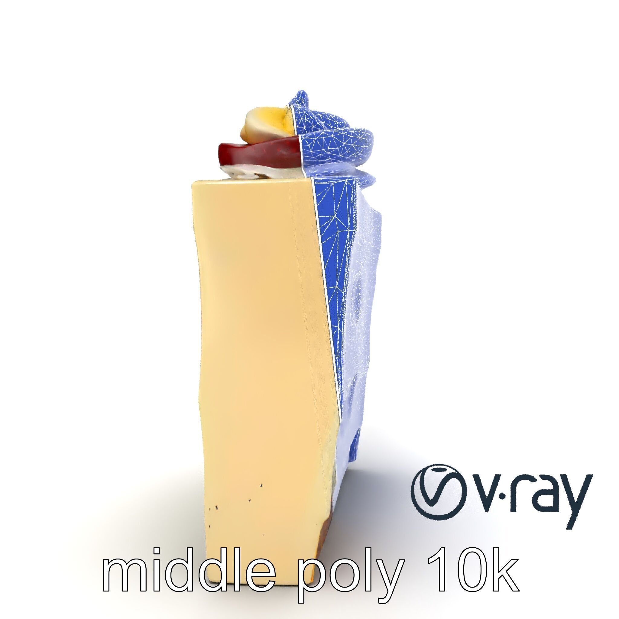 Layered Ice Cream Cake Slice Realistic Model Pack Low-poly 3D model_16