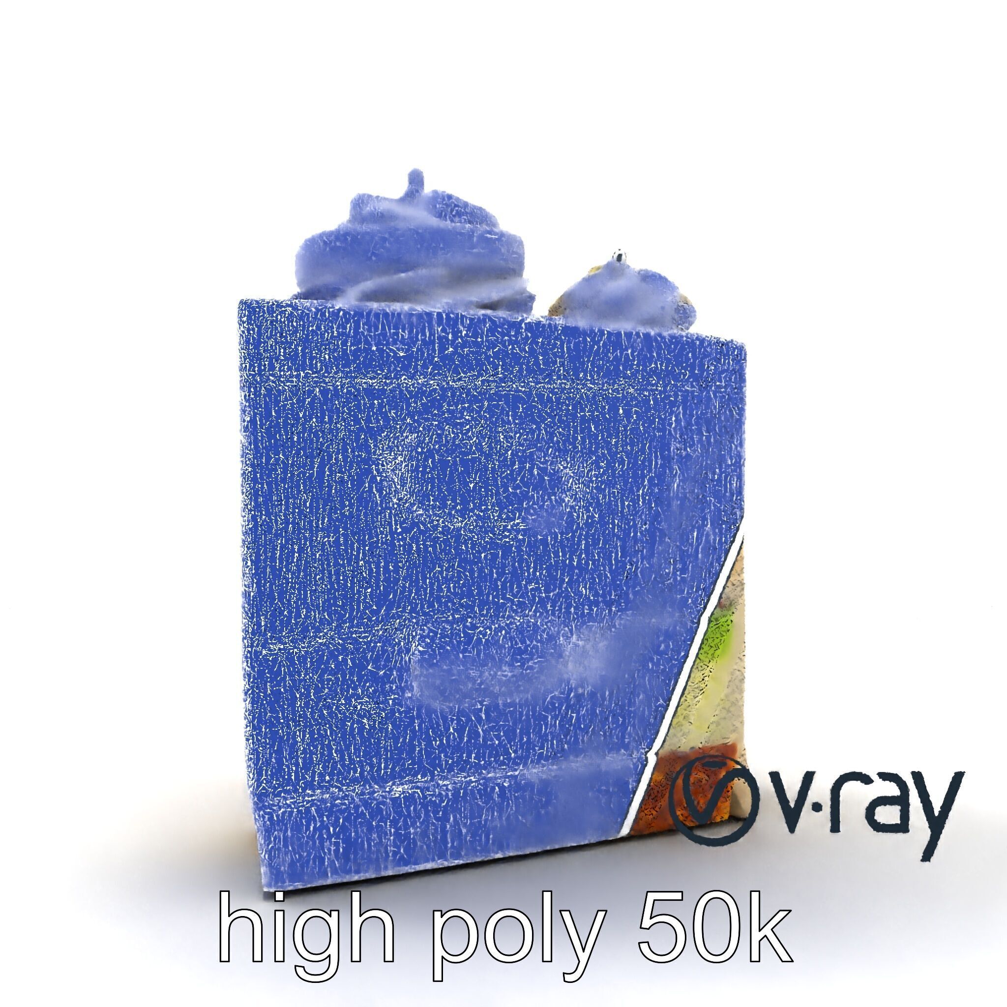 Layered Ice Cream Cake Slice Realistic Model Pack Low-poly 3D model_26