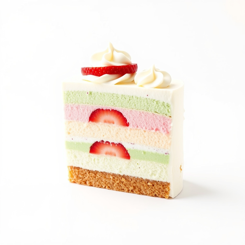 Layered Ice Cream Cake Slice Realistic Model Pack Low-poly 3D model_3