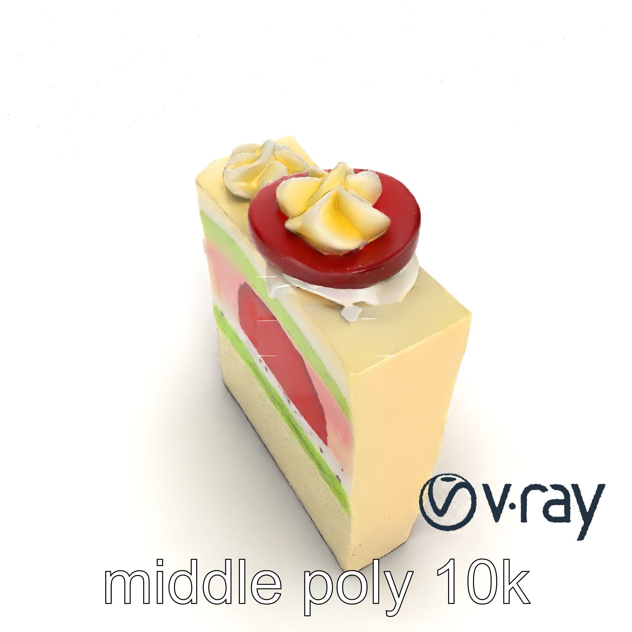 Layered Ice Cream Cake Slice Realistic Model Pack Low-poly 3D model_14