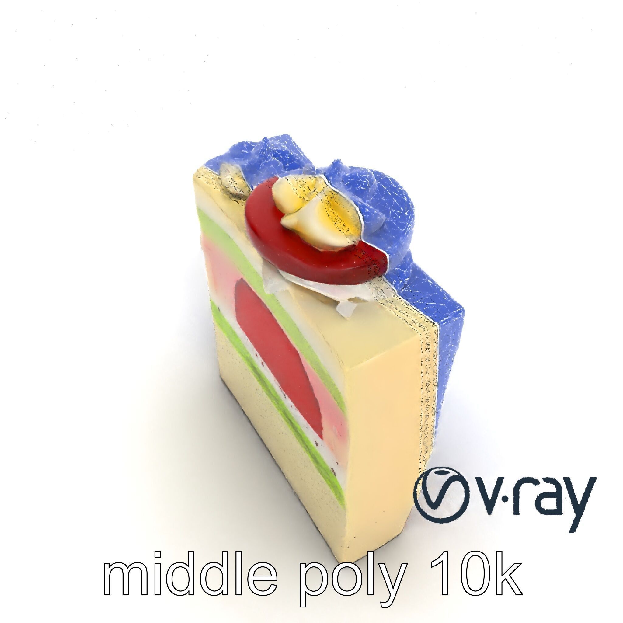 Layered Ice Cream Cake Slice Realistic Model Pack Low-poly 3D model_25