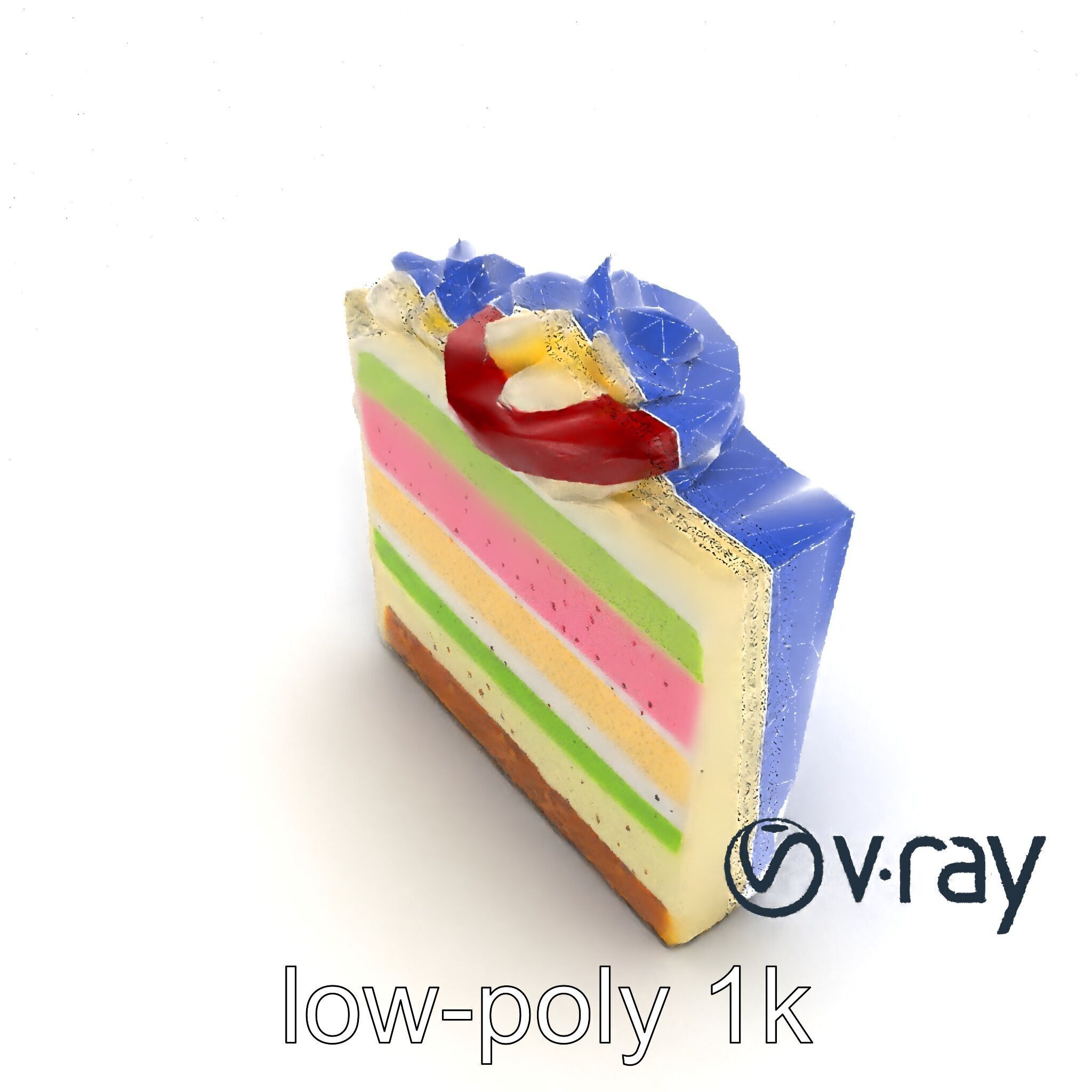 Layered Ice Cream Cake Slice Realistic Model Pack Low-poly 3D model_11