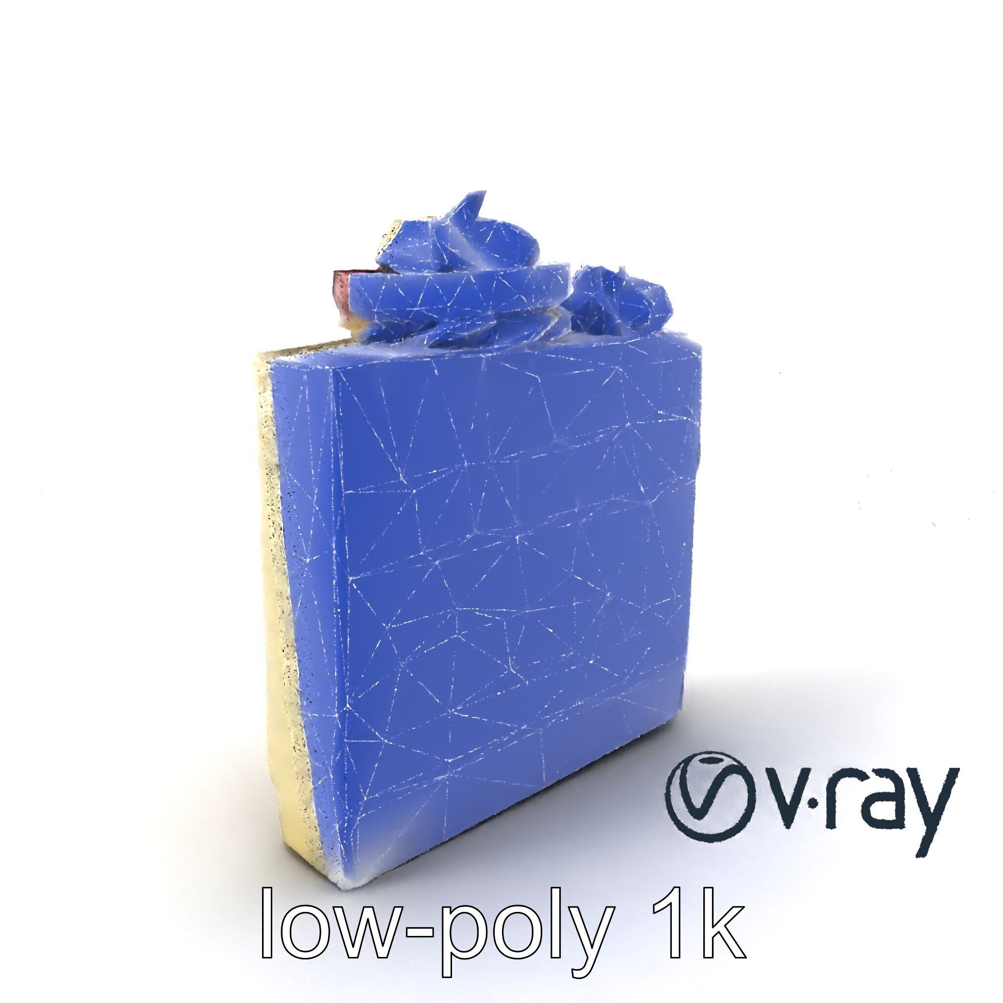 Layered Ice Cream Cake Slice Realistic Model Pack Low-poly 3D model_6