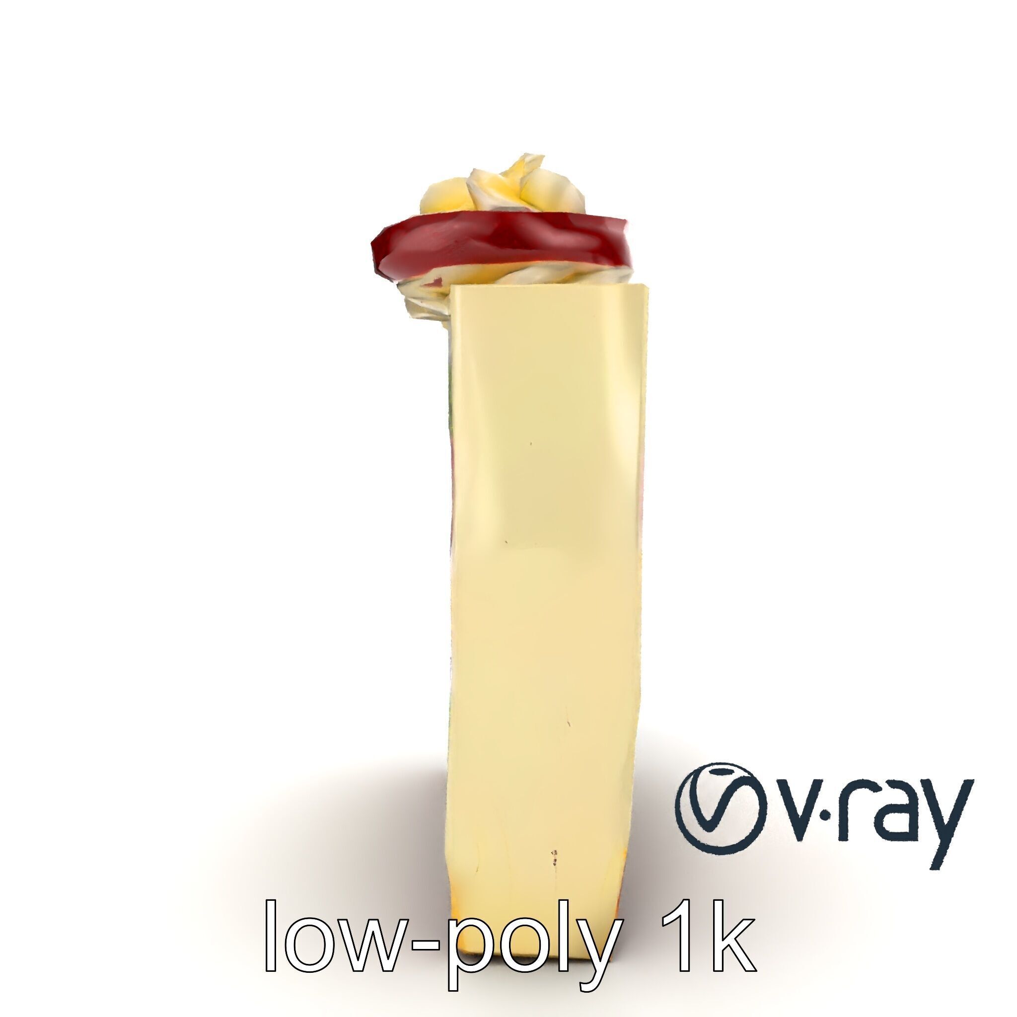 Layered Ice Cream Cake Slice Realistic Model Pack Low-poly 3D model_17