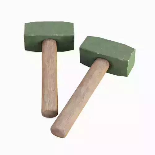 Industrial Wooden Hammer 04 Low-poly 3D model