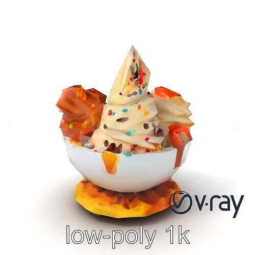 Soft Serve Ice Cream with Toppings Model Pack Low-poly 3D model 5