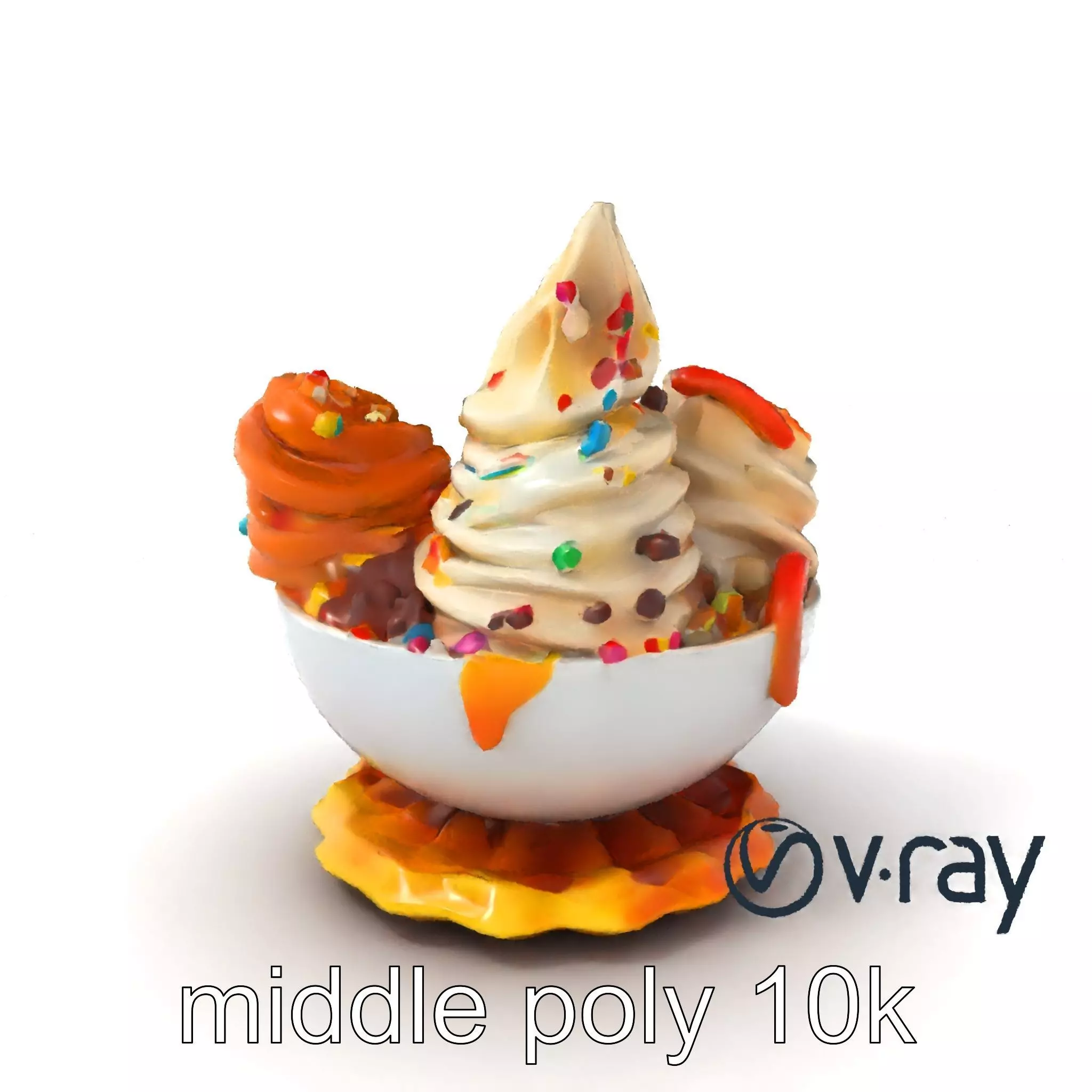 Soft Serve Ice Cream with Toppings Model Pack Low-poly 3D model_0