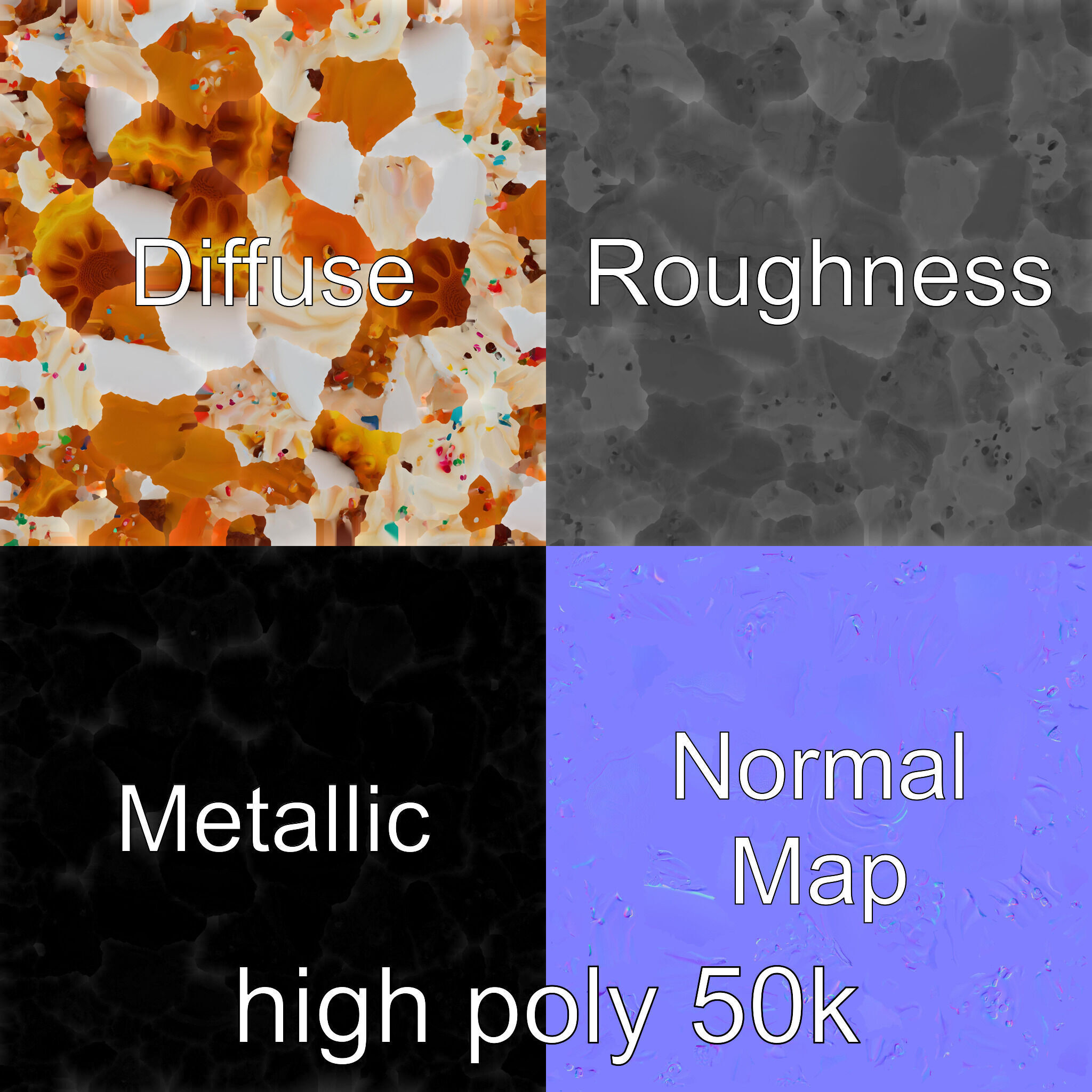 Soft Serve Ice Cream with Toppings Model Pack Low-poly 3D model_3