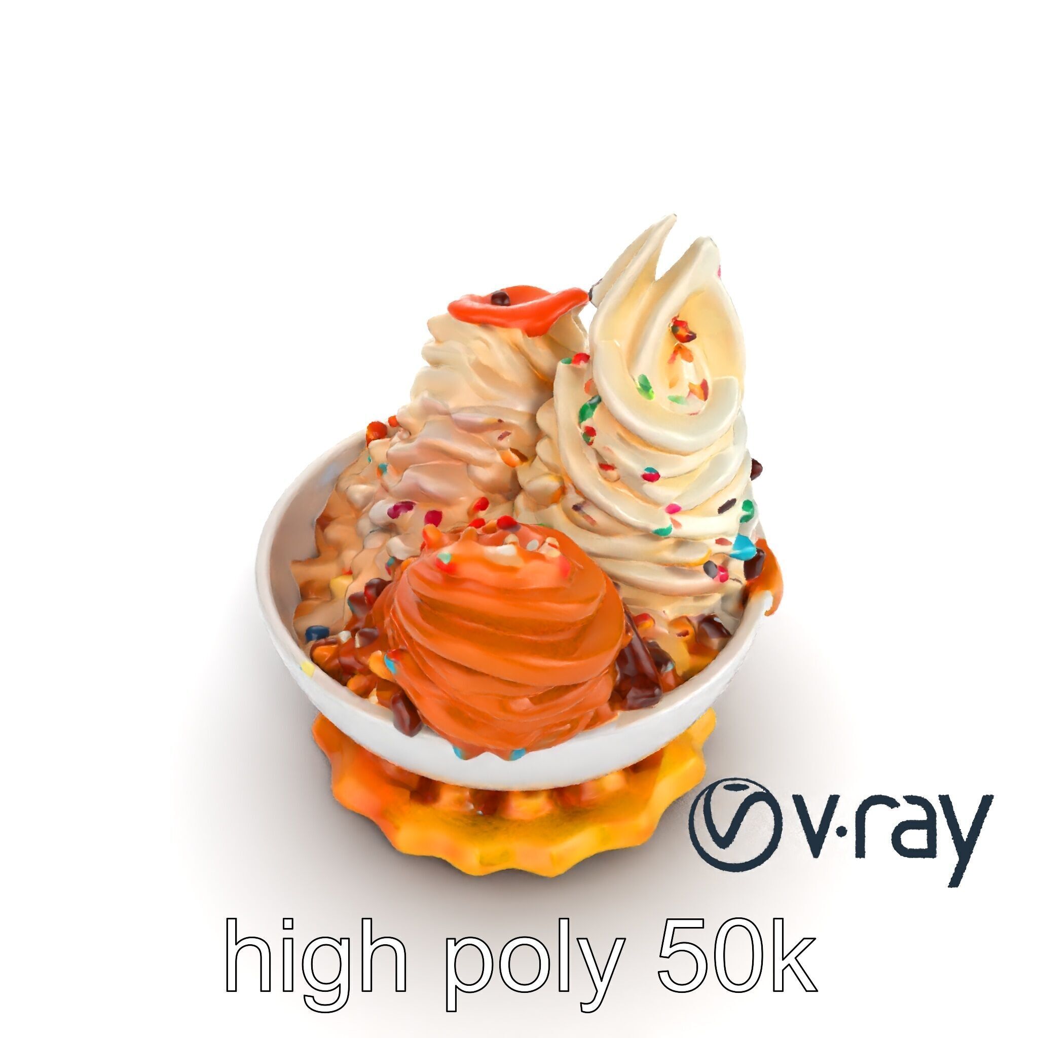Soft Serve Ice Cream with Toppings Model Pack Low-poly 3D model_22