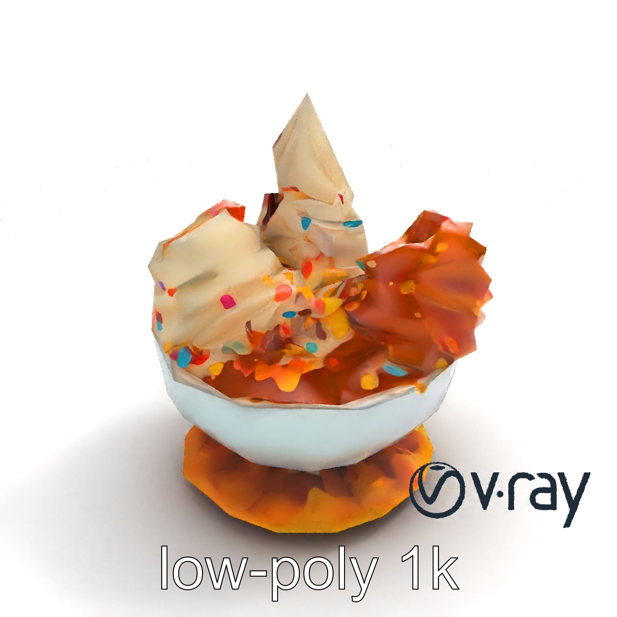 Soft Serve Ice Cream with Toppings Model Pack Low-poly 3D model_9