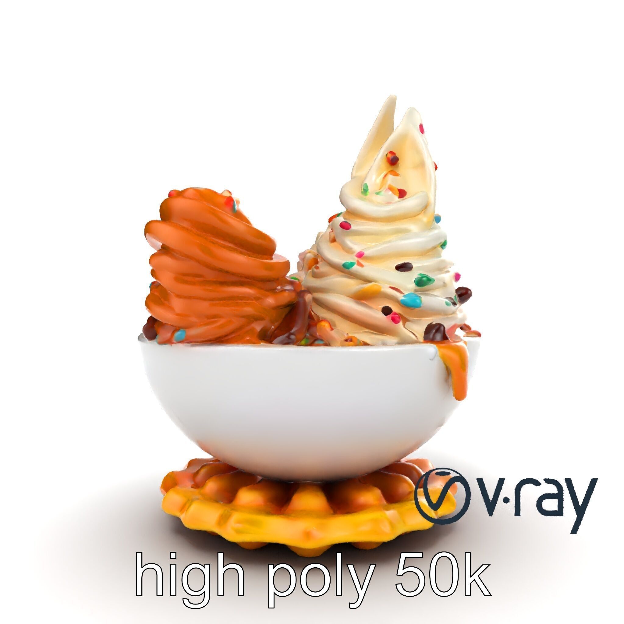 Soft Serve Ice Cream with Toppings Model Pack Low-poly 3D model_29