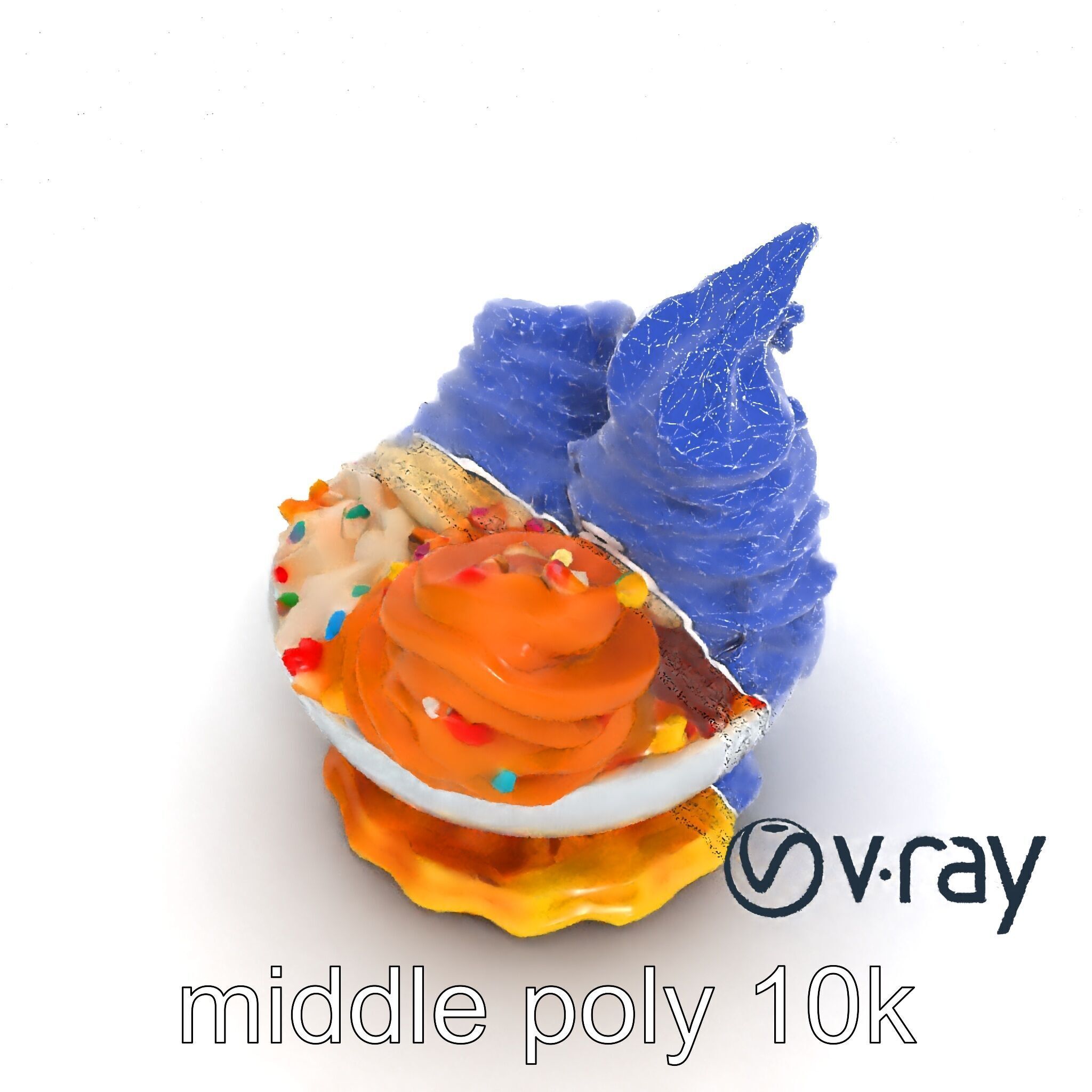 Soft Serve Ice Cream with Toppings Model Pack Low-poly 3D model_31