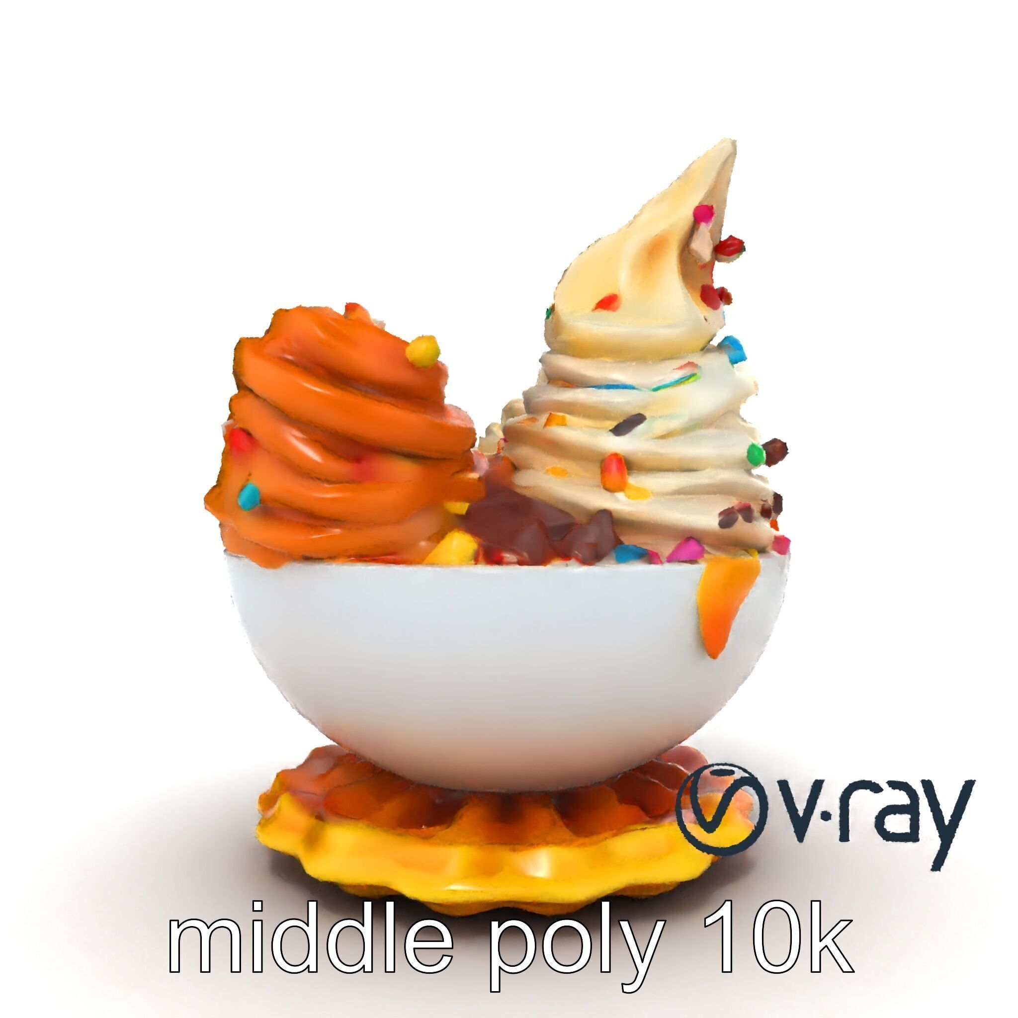 Soft Serve Ice Cream with Toppings Model Pack Low-poly 3D model_23